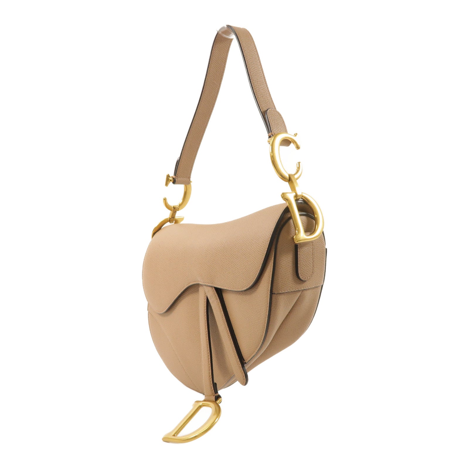 Dior 牛皮皮革Saddle Bag金扣肩背袋