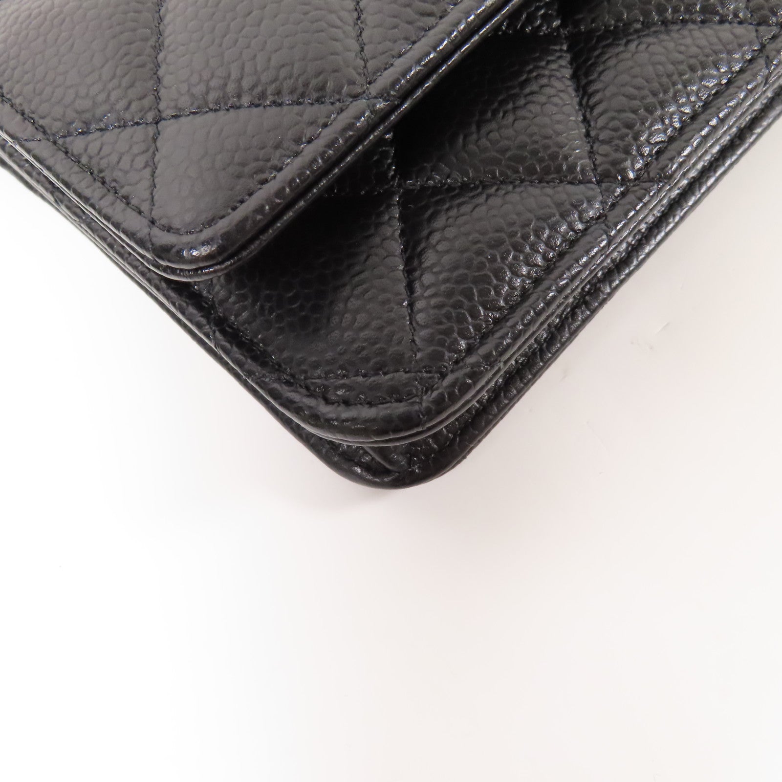 CHANEL 牛皮皮革Woc銀扣鏈帶肩背袋