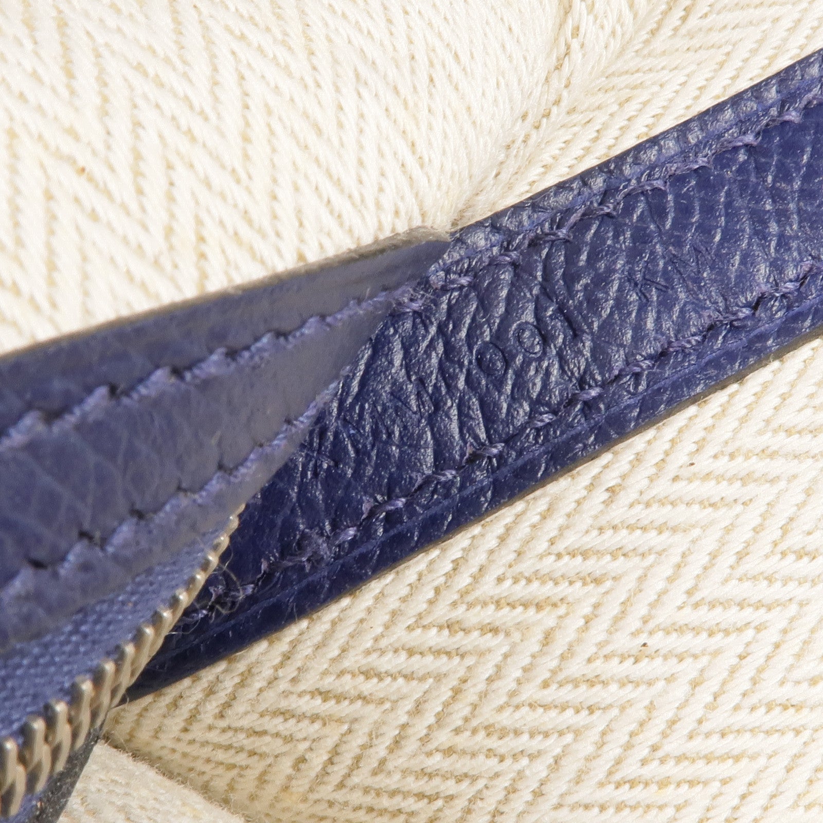 HERMES Epsom皮革Garden Party TPM銀扣手挽袋Bleu Saphir