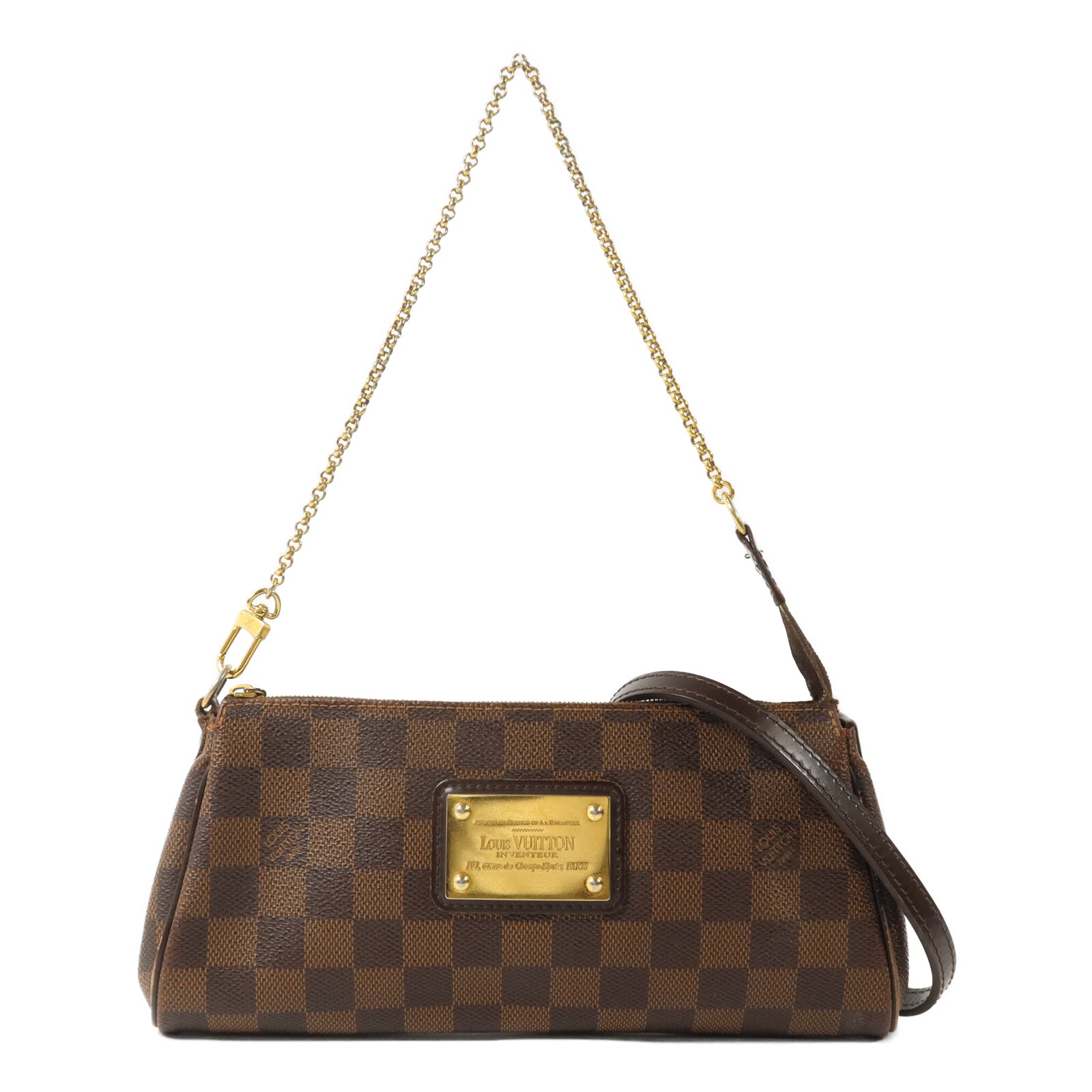 LOUIS VUITTON Damier Eva鏈帶手挽肩背兩用袋