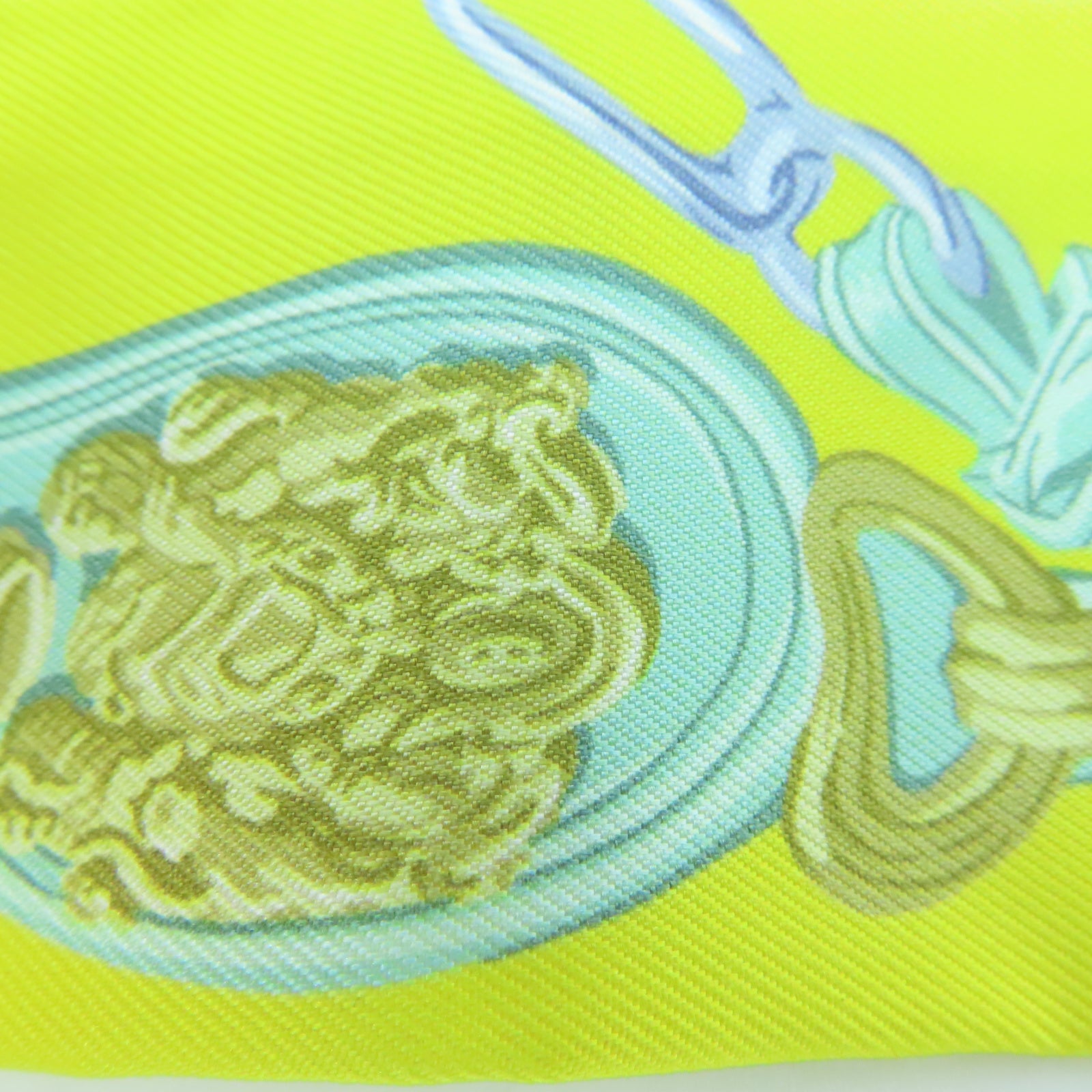 HERMES 【激減優惠】絲質Twilly Scarf絲巾黃色