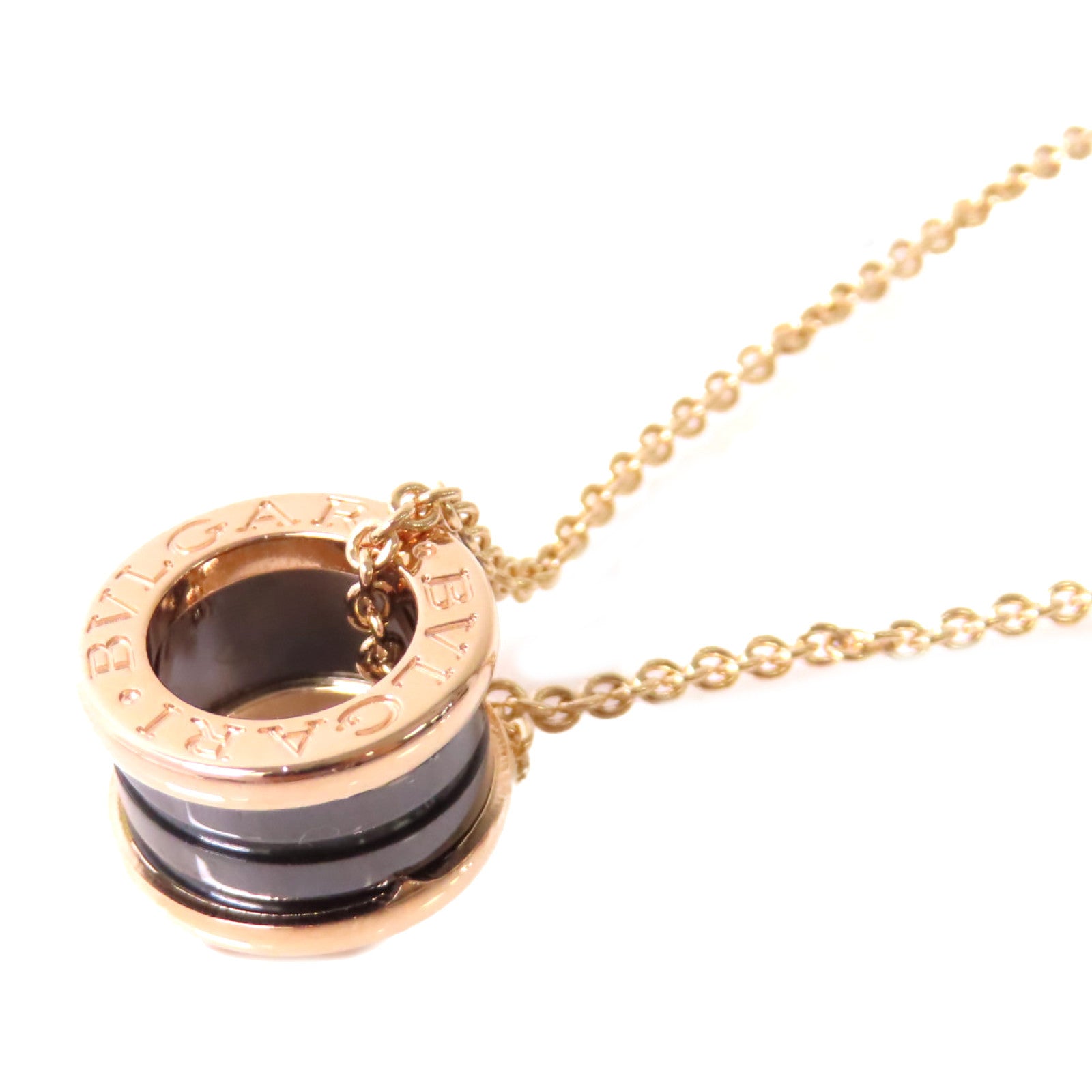 BVLGARI 18K玫瑰金/陶瓷B-Zero 1 Necklace金扣項鍊