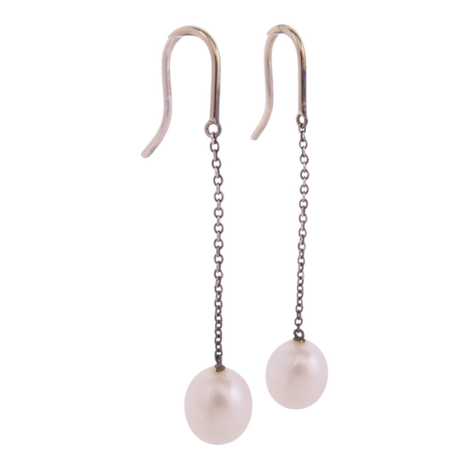 TIFFANY＆CO 925純銀Pearl Drop Earring珍珠耳環