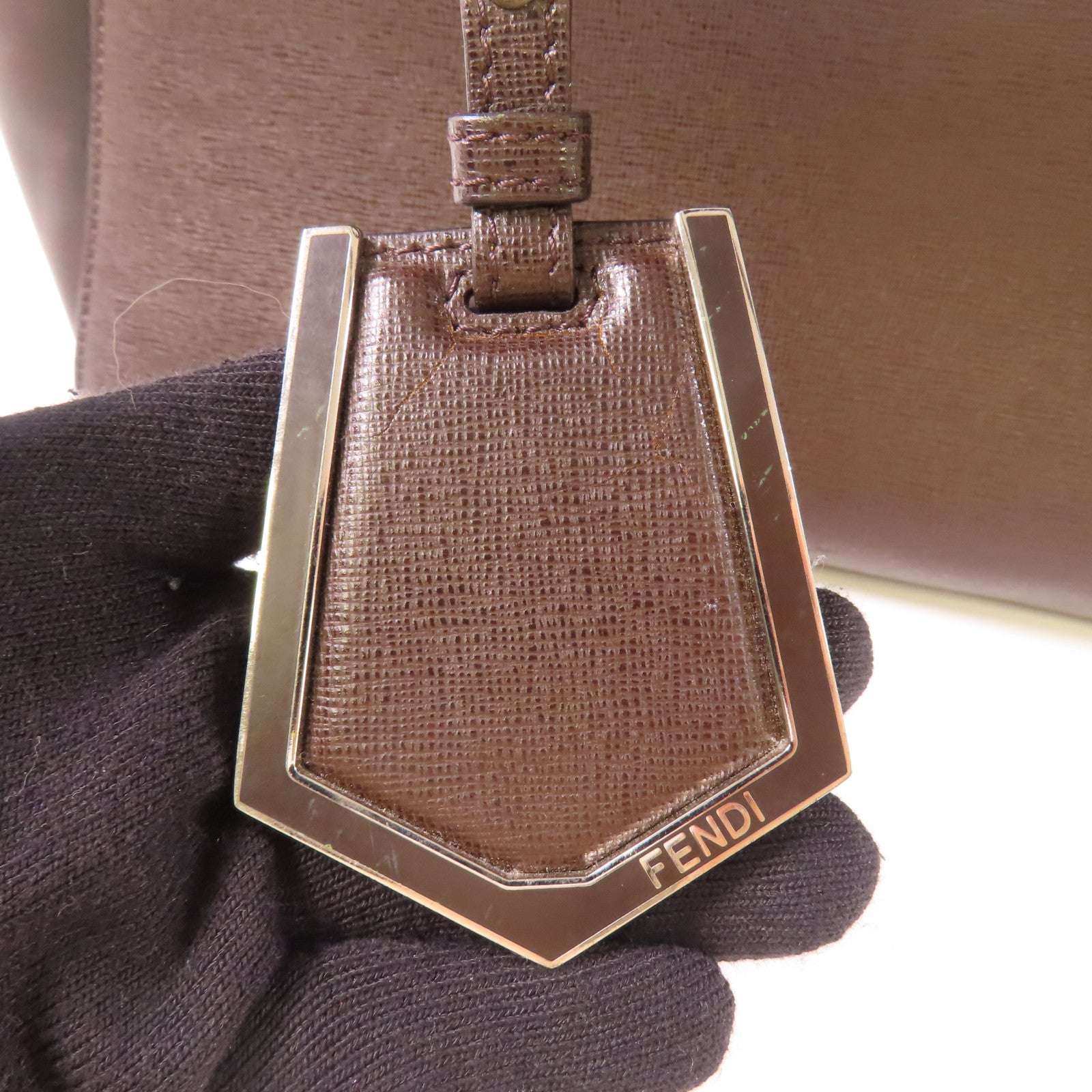 FENDI 牛皮皮革2 Jours Bag銀扣肩背袋