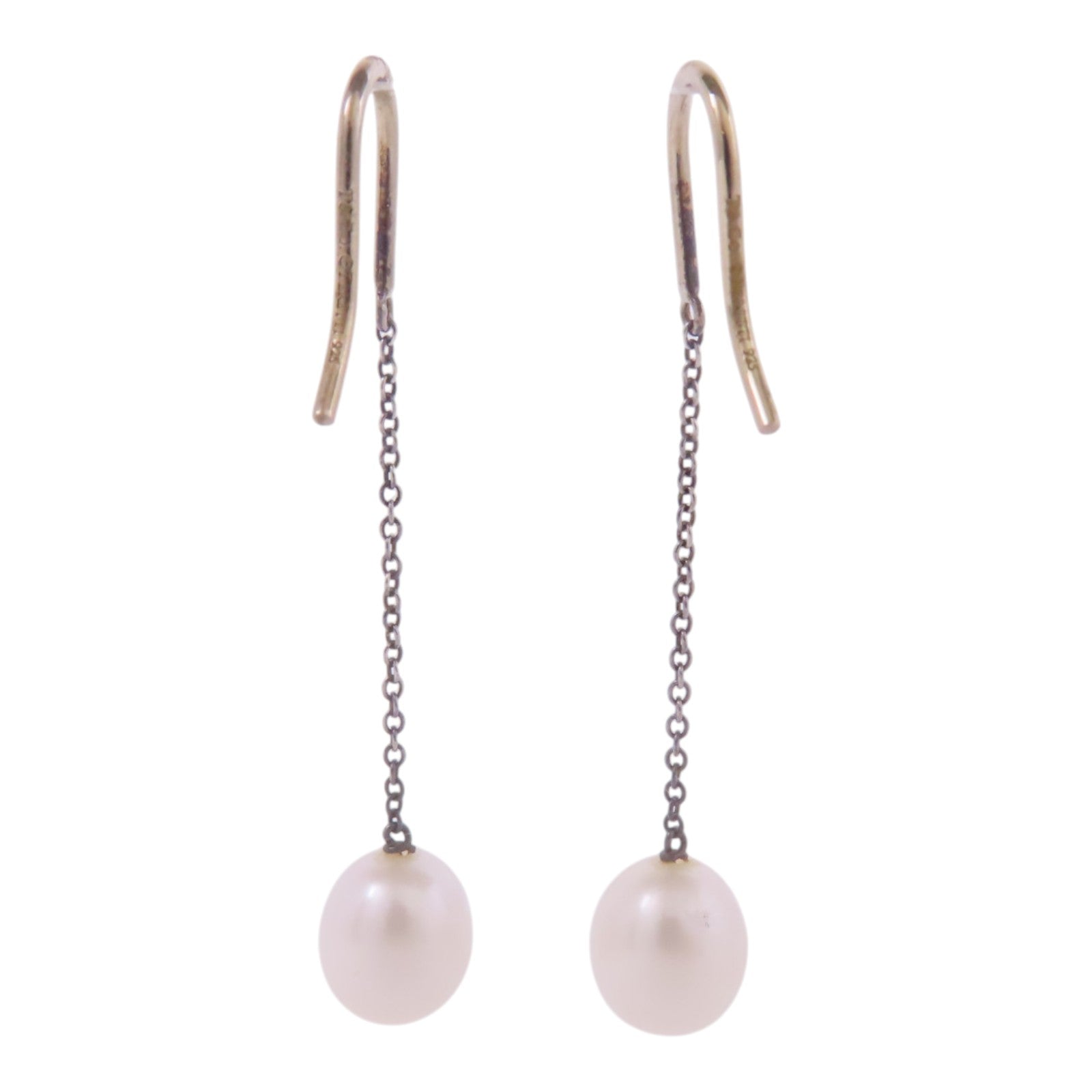 TIFFANY＆CO 925純銀Pearl Drop Earring珍珠耳環