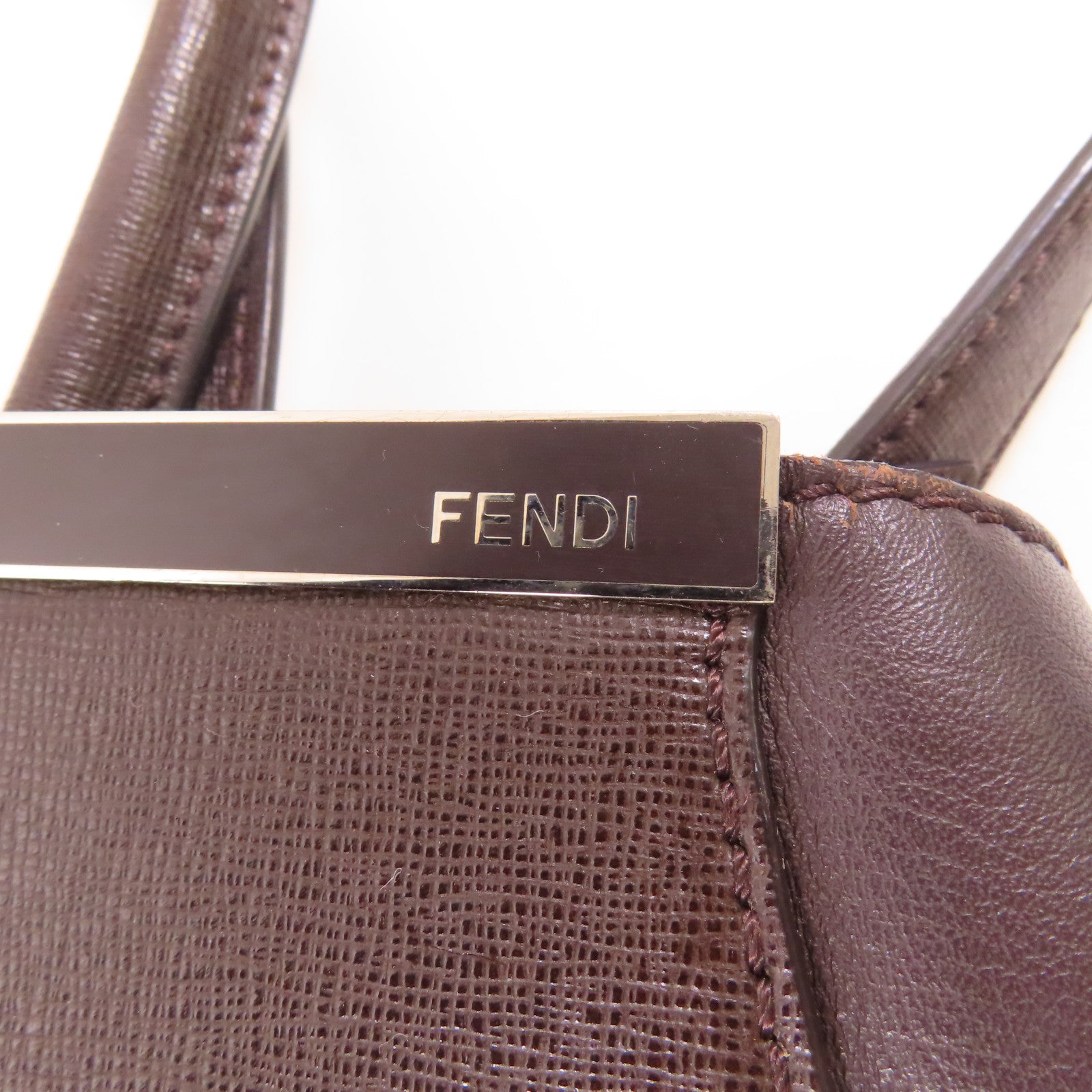 FENDI 牛皮皮革2 Jours Bag銀扣肩背袋