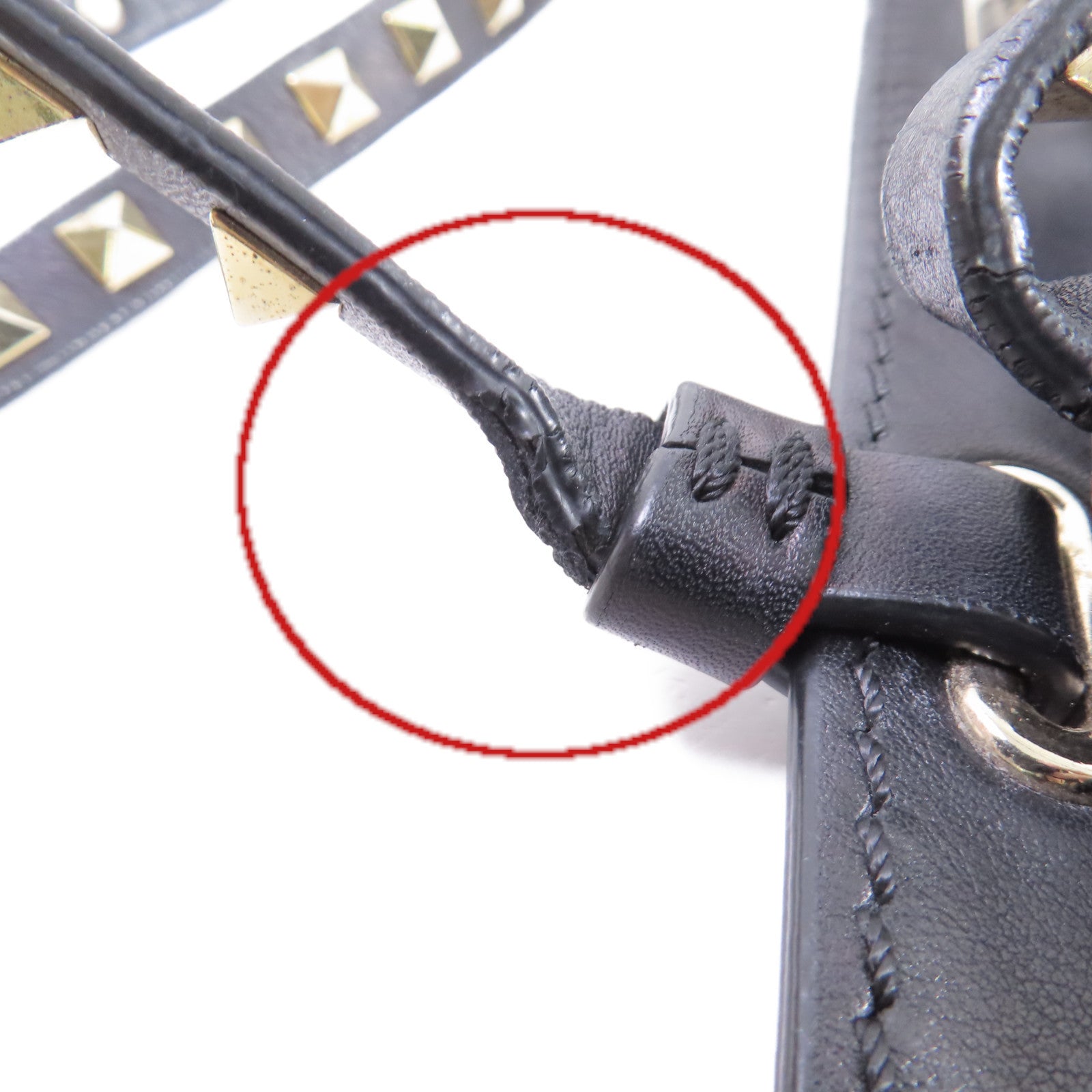 Valentino 牛皮皮革Rockstud Tote Bag金扣手挽肩背兩用袋黑色