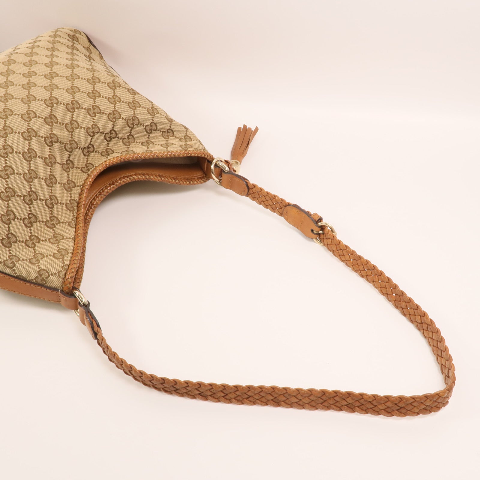 GUCCI 帆布Marrkech GG Hobo金扣肩背袋