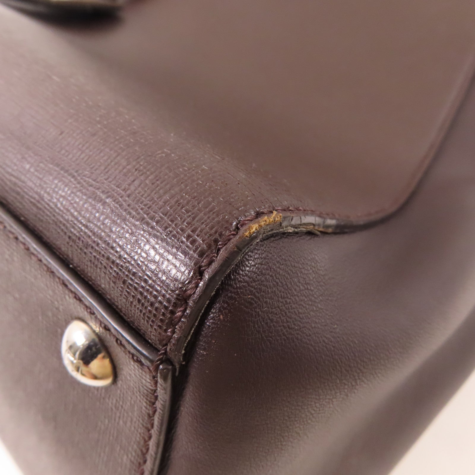 FENDI 牛皮皮革2 Jours Bag銀扣肩背袋