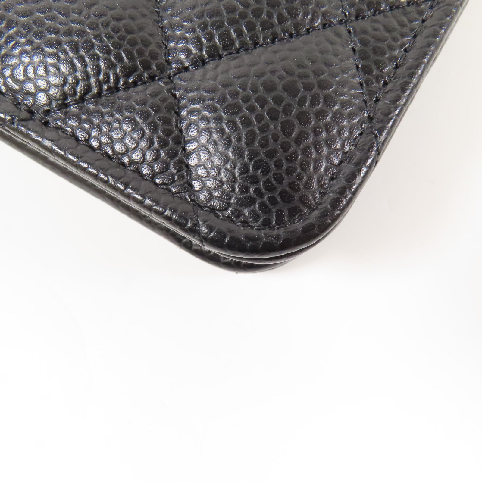 CHANEL 牛皮皮革Woc銀扣鏈帶肩背袋