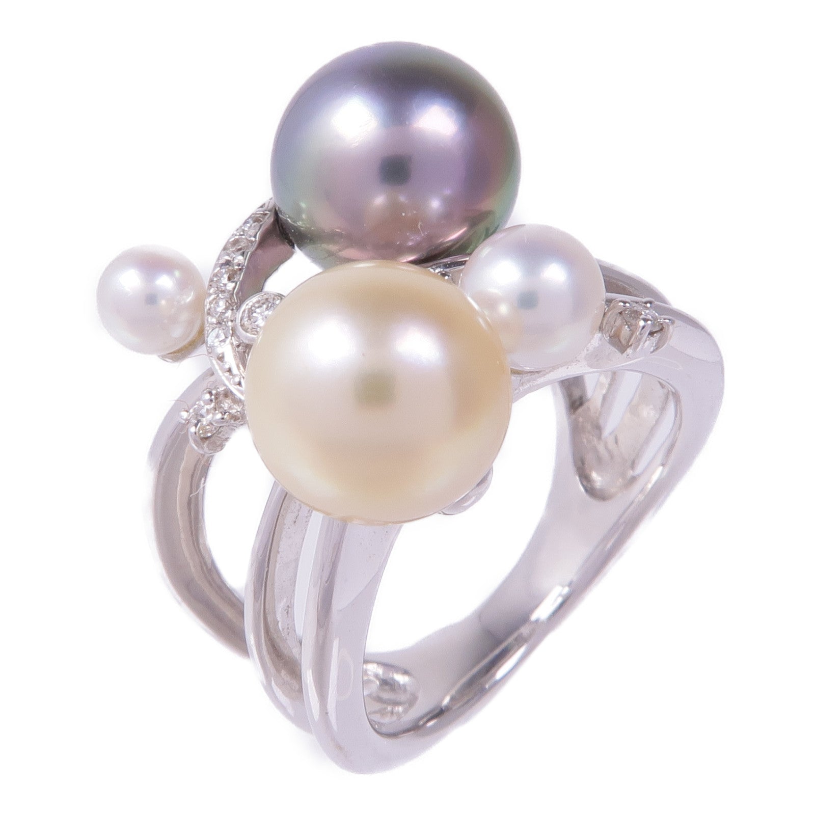 JEWELRY 18K白金Pearl Diamond Ring珍珠/鑽石戒指US#5.75