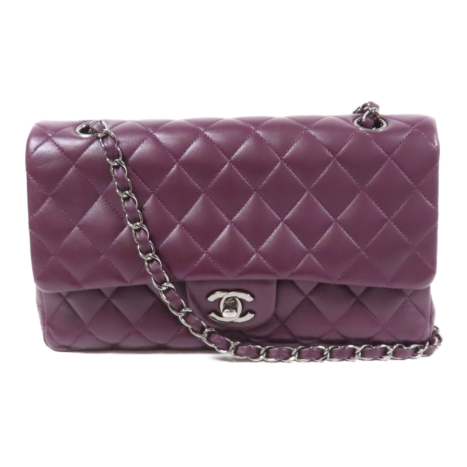 CHANEL 【激減優惠】羊皮皮革Classic 25銀扣肩背袋