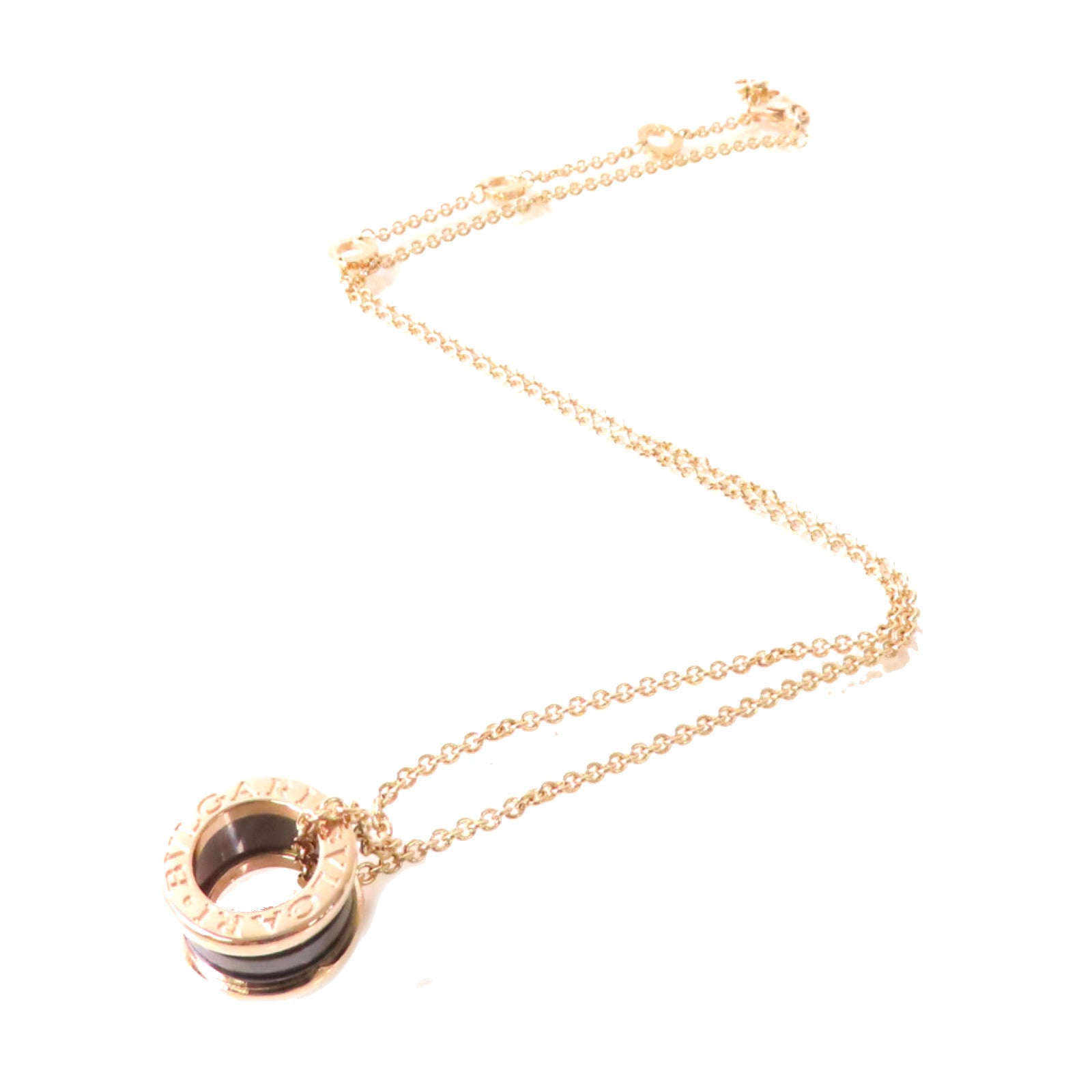 BVLGARI 18K玫瑰金/陶瓷B-Zero 1 Necklace金扣項鍊