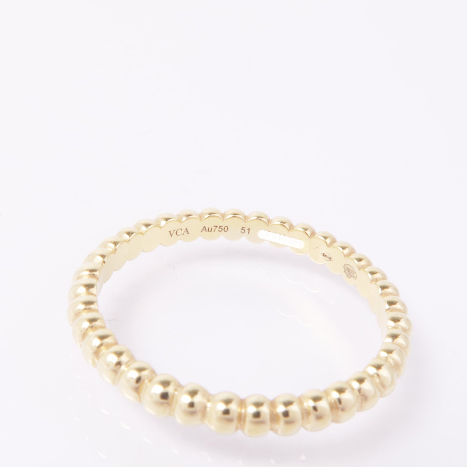 Van Cleef & Arpels 18K黃金Perlee Pearls of Gold Ring戒指#51/US#5.5