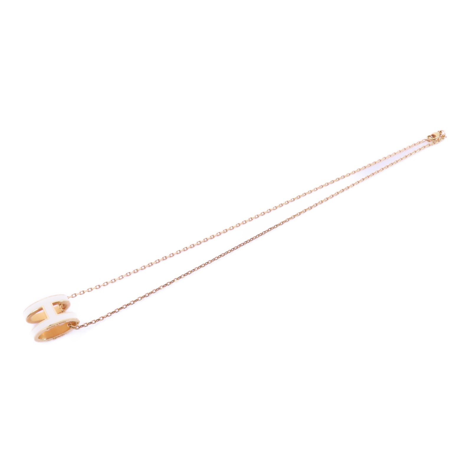 HERMES 金屬Pop H Necklace項鍊白色/金色