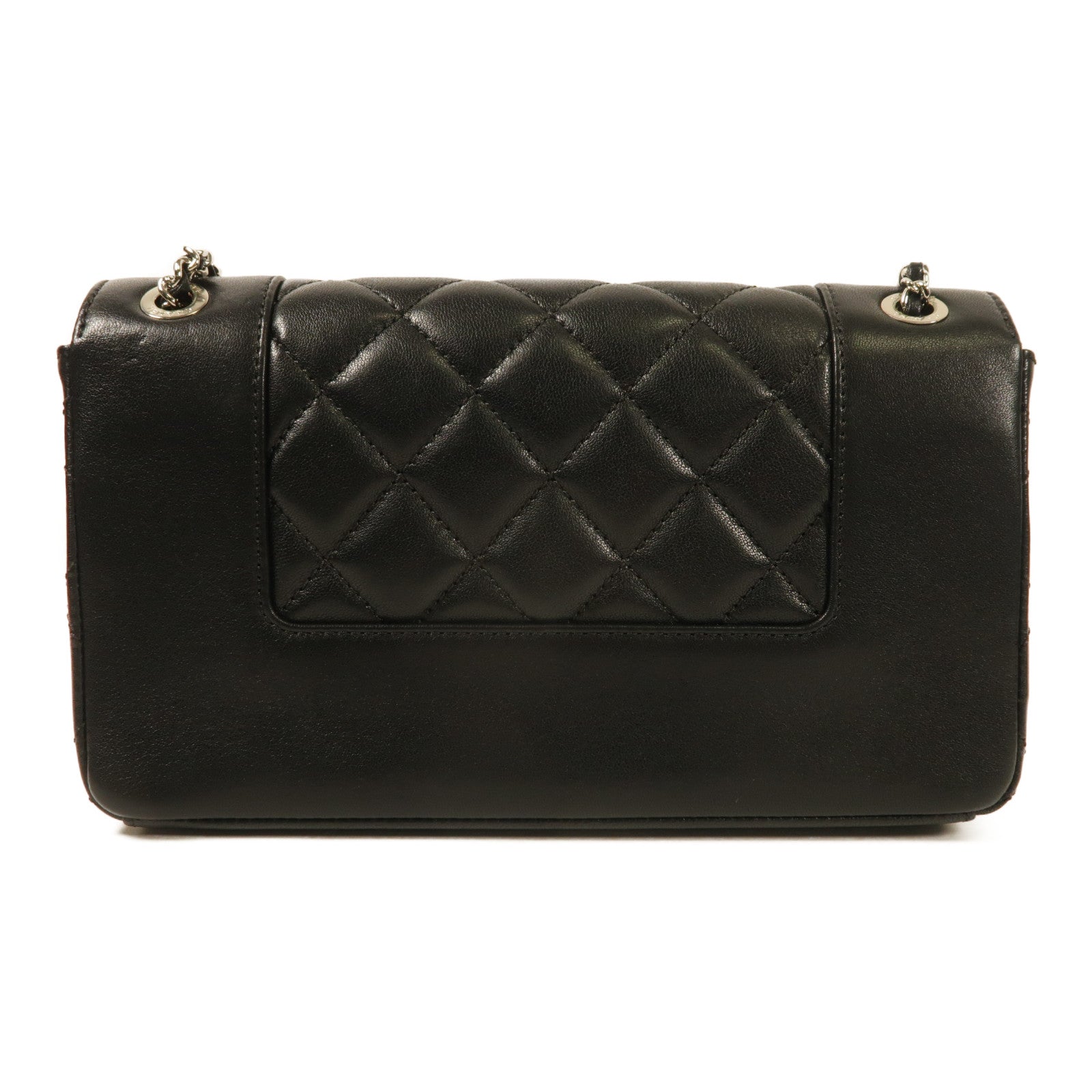 CHANEL 牛皮皮革Chain Shoulder銀扣鏈帶肩背袋