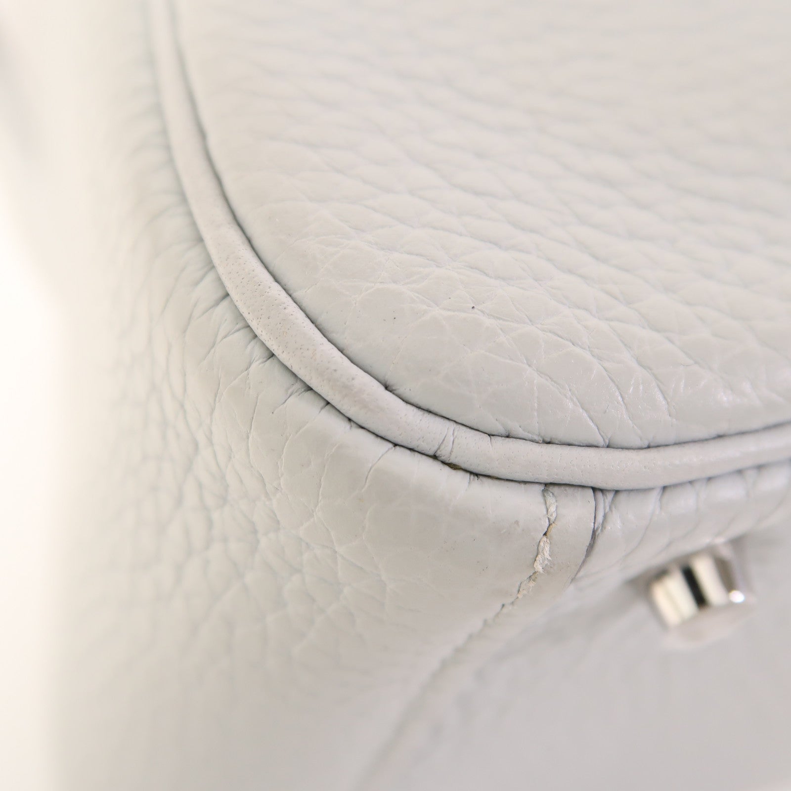 HERMES Clemence皮革Mini Lindy金扣手挽肩背兩用袋Bleu Pale