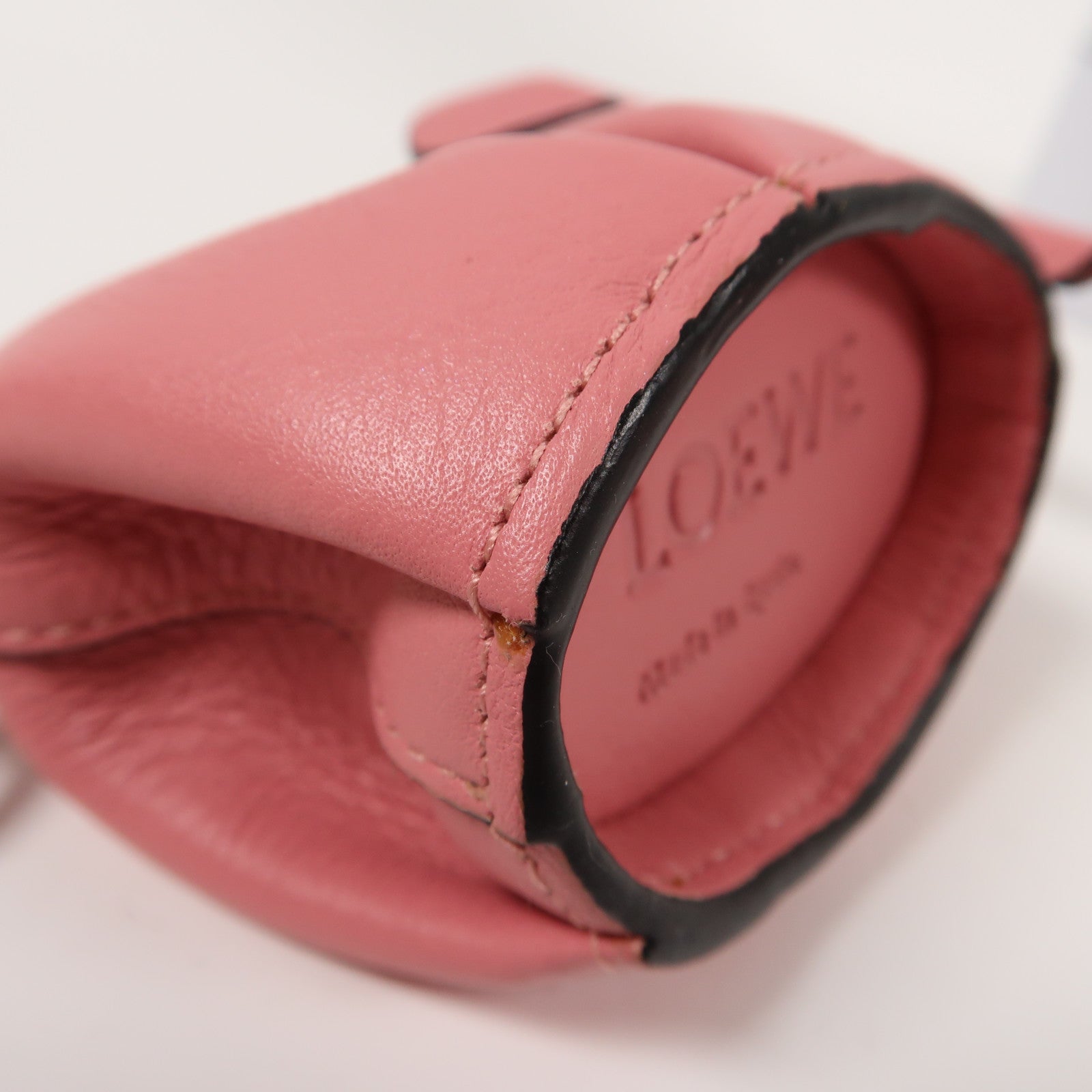LOEWE 【激減優惠】牛皮皮革Elephant Coin Case銀扣零錢包粉紅色