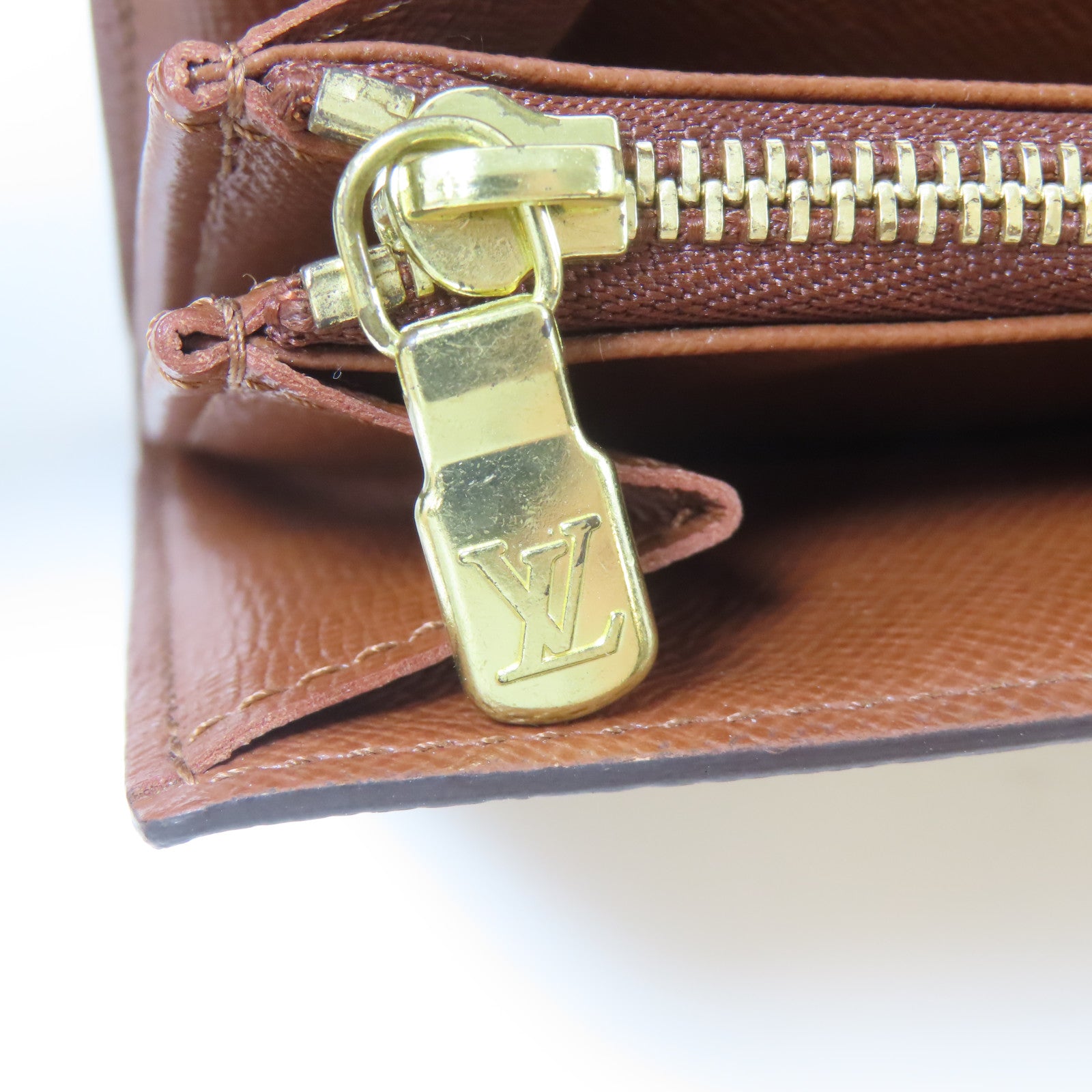 LOUIS VUITTON Monogram Long Wallet金扣長錢包啡色