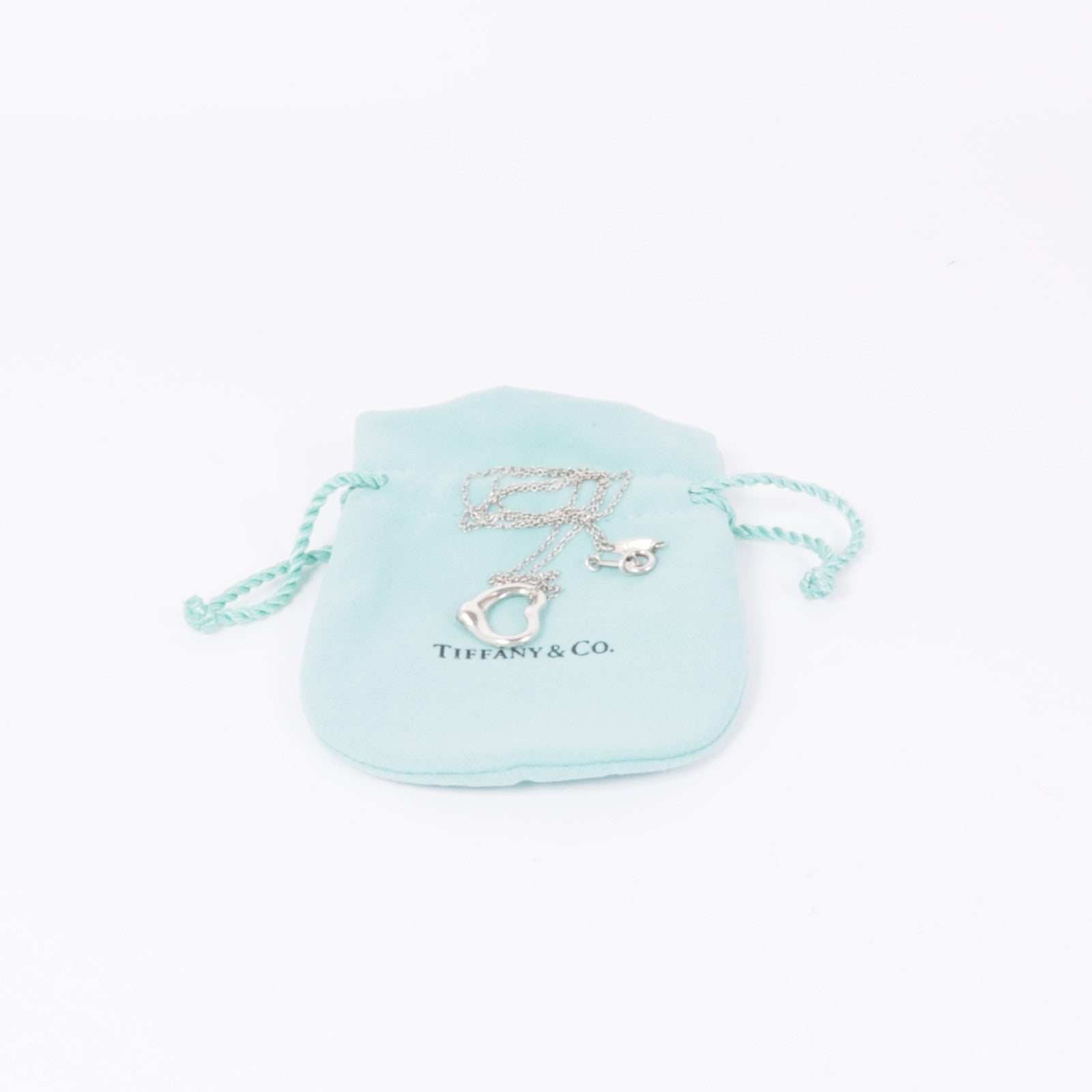 TIFFANY＆CO 925純銀Open Heart Necklace項鍊
