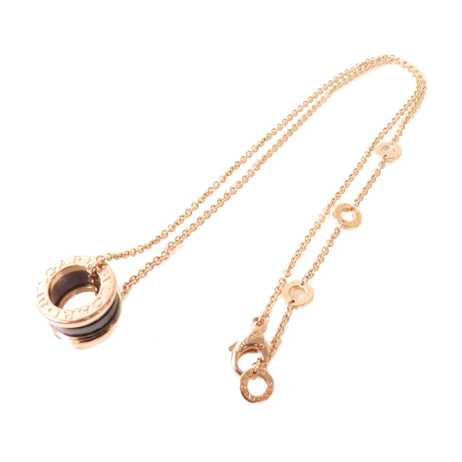 BVLGARI 18K玫瑰金/陶瓷B-Zero 1 Necklace金扣項鍊