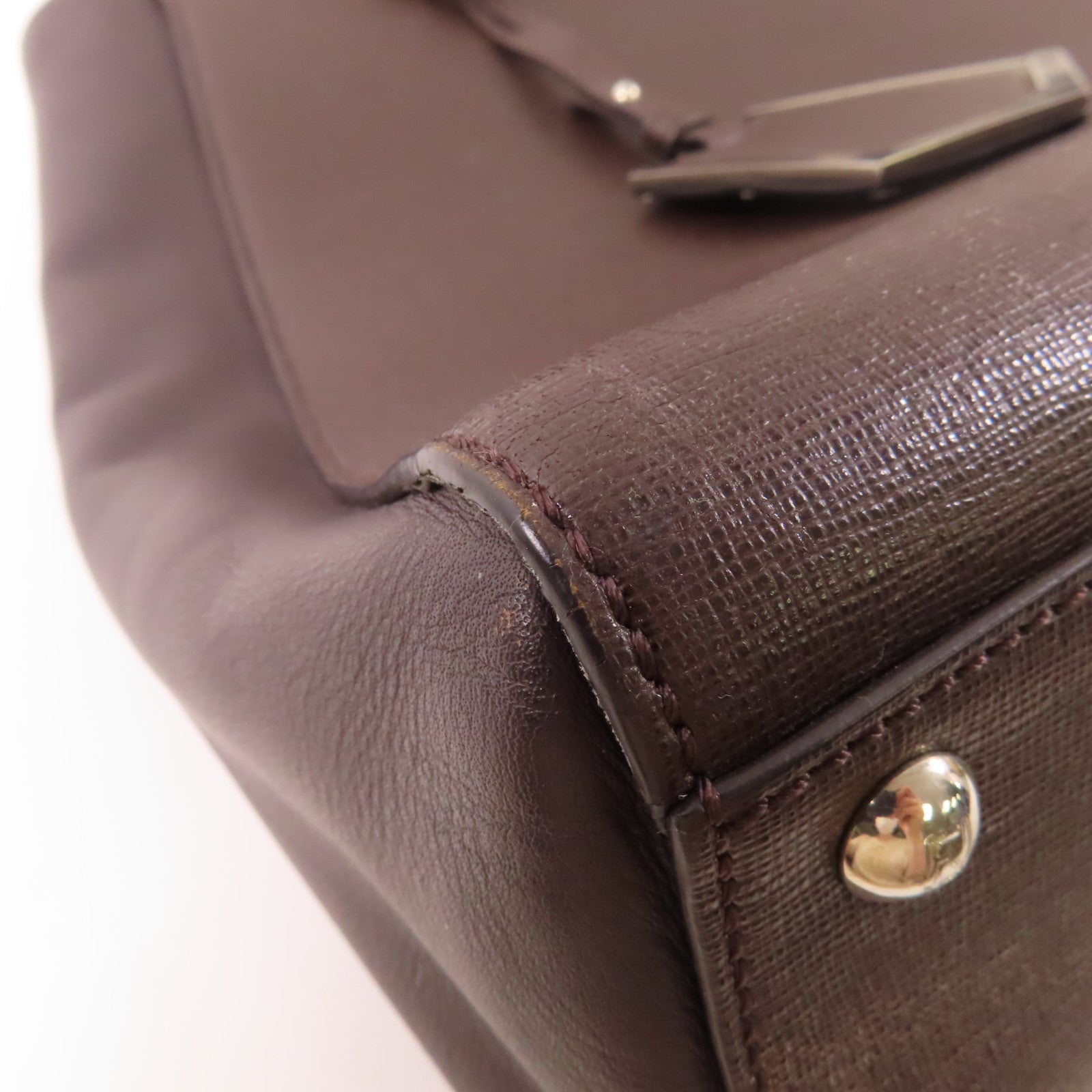 FENDI 牛皮皮革2 Jours Bag銀扣肩背袋