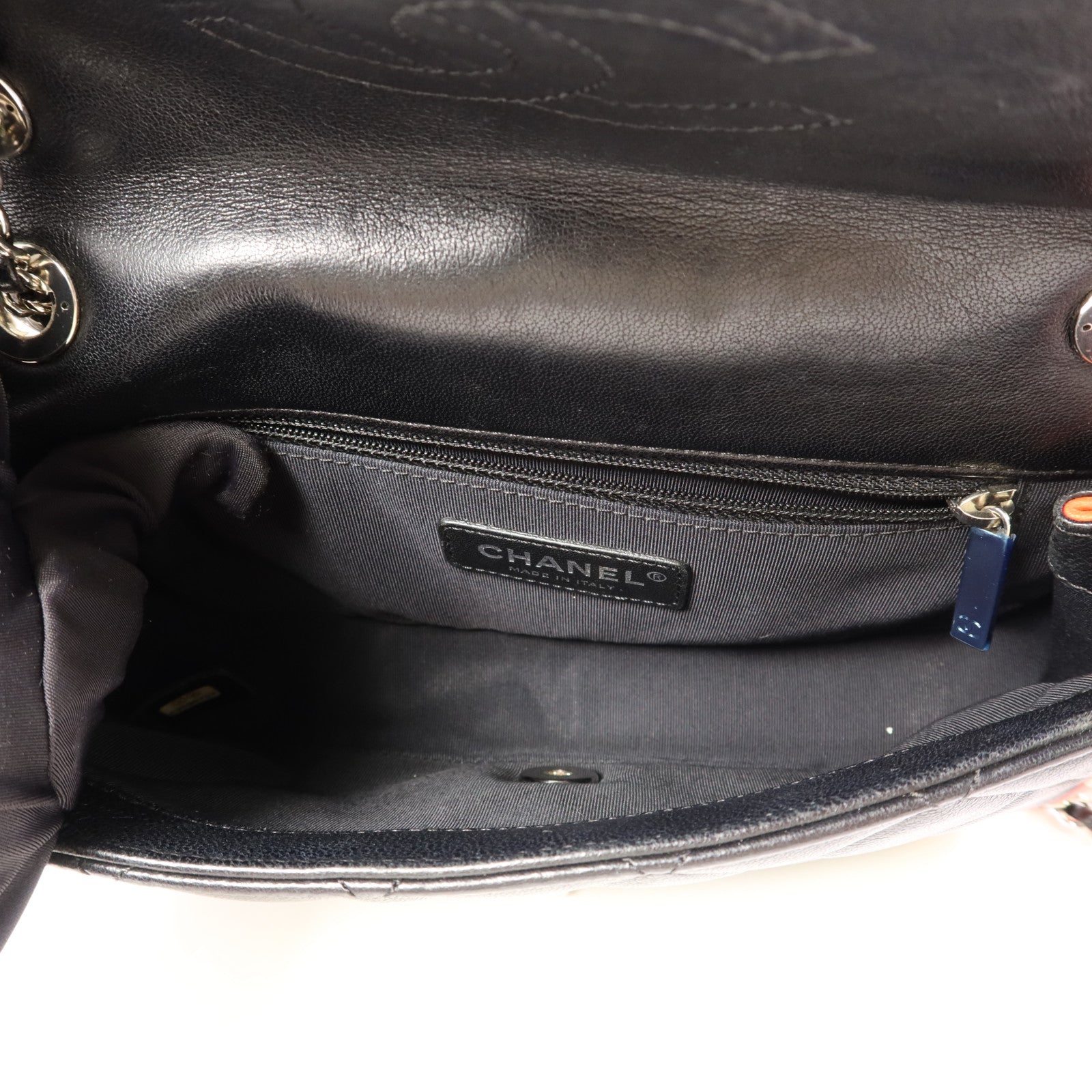 CHANEL 羊皮皮革Chain Shoulder銀扣鏈帶肩背袋