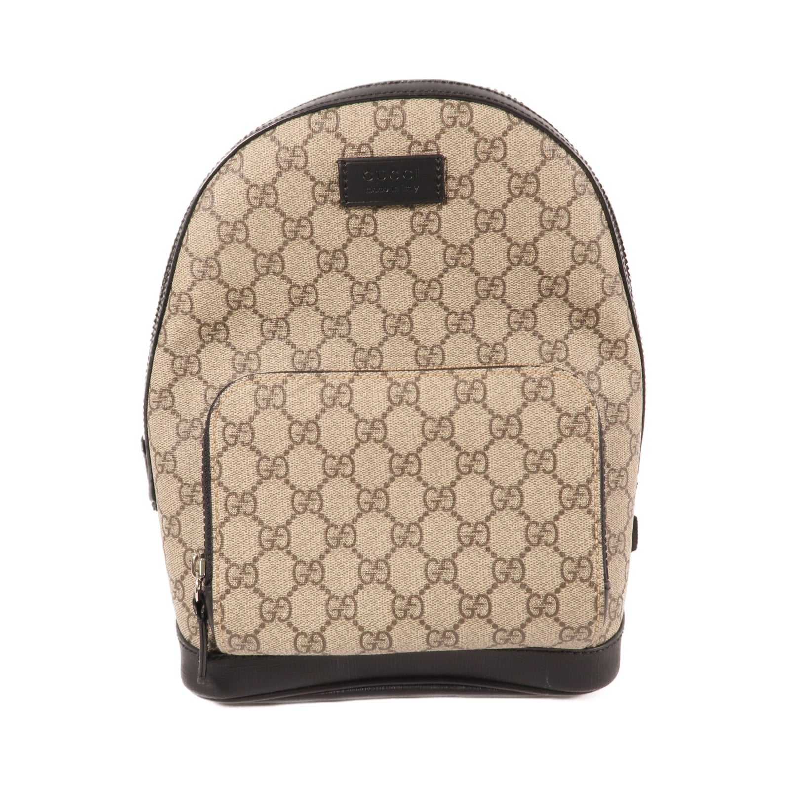 GUCCI 塗層帆布GG Supreme Backpack銀扣背包
