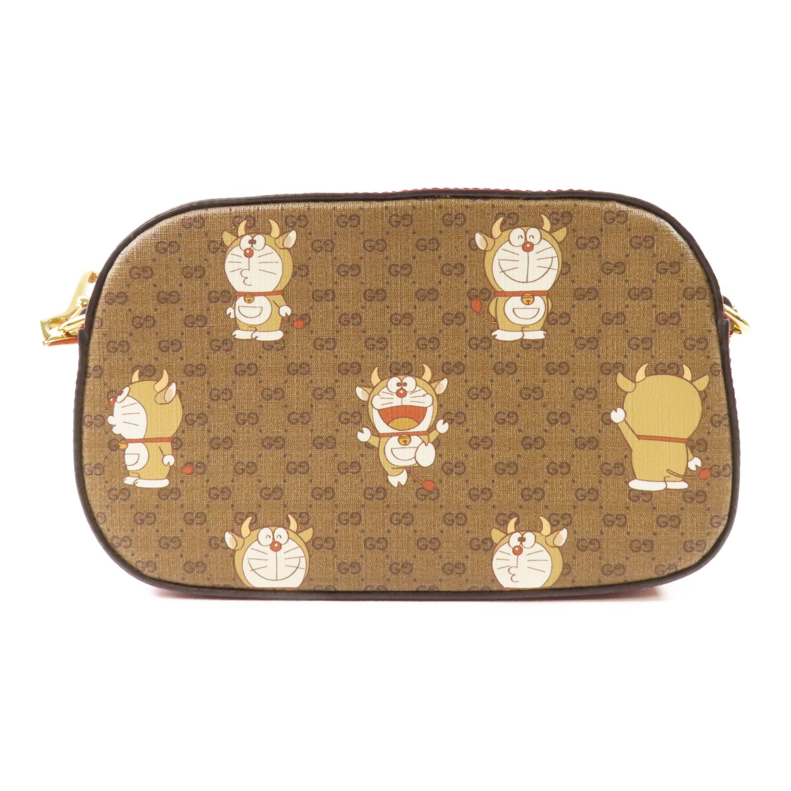 GUCCI 塗層帆布GG Supreme金扣肩背袋