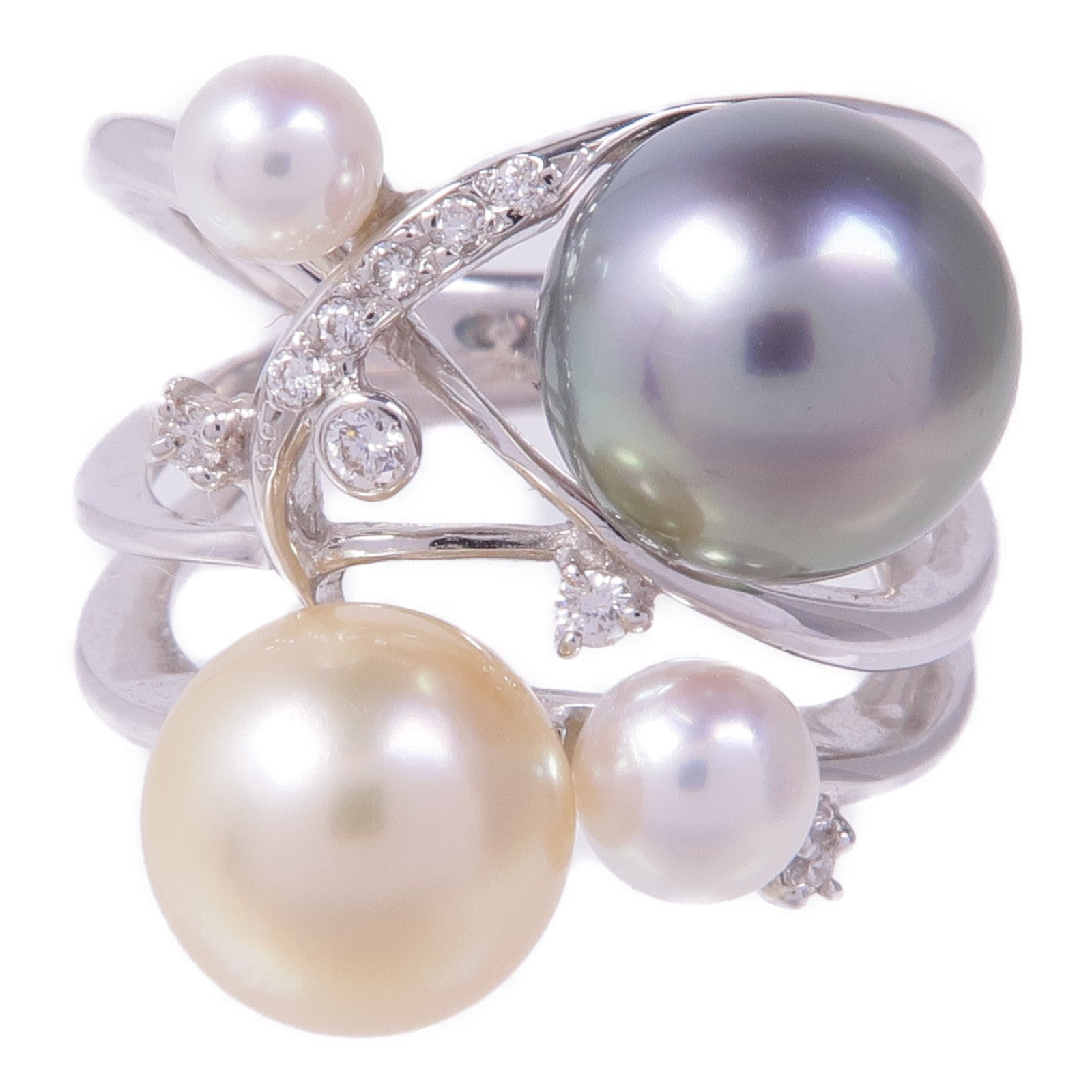 JEWELRY 18K白金Pearl Diamond Ring珍珠/鑽石戒指US#5.75