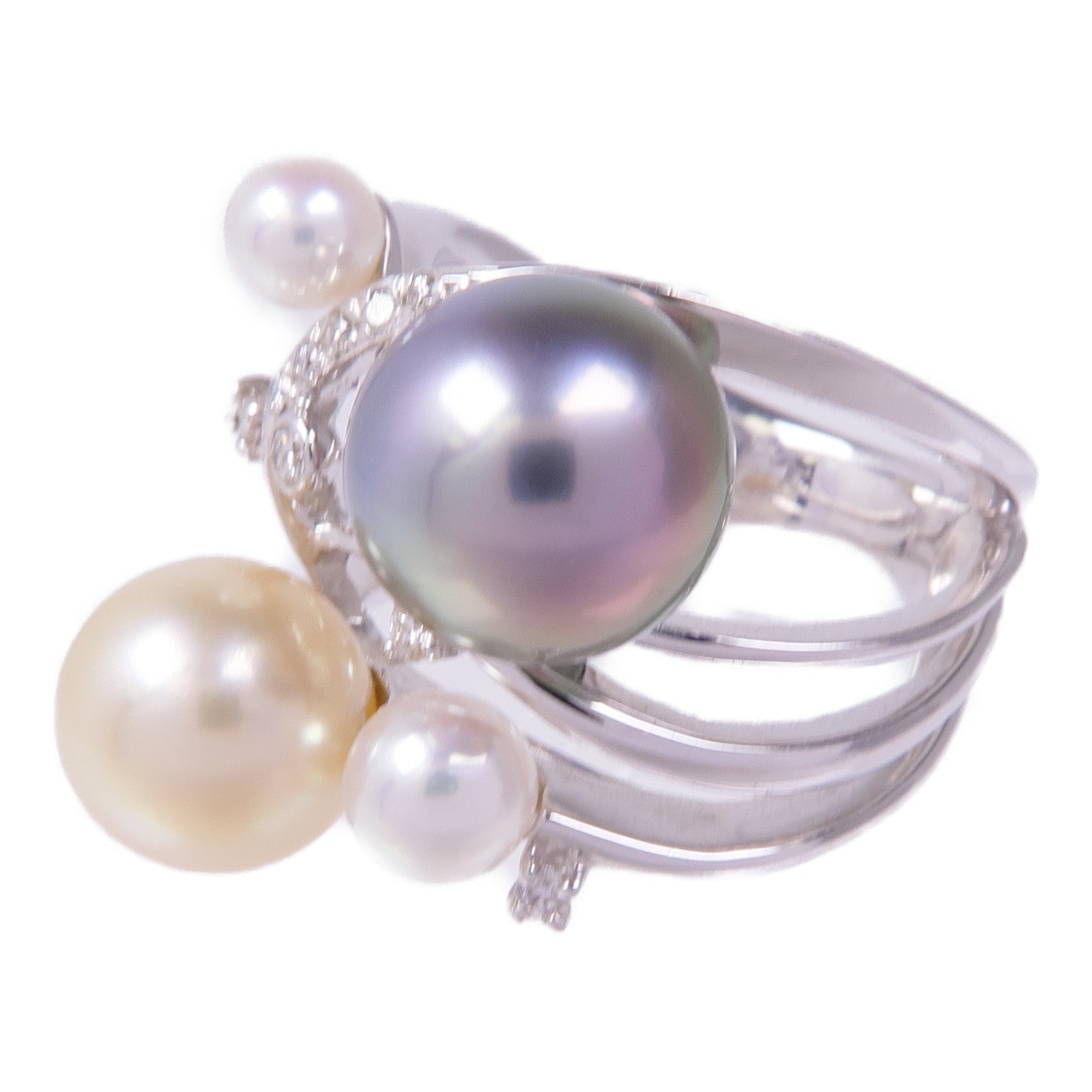 JEWELRY 18K白金Pearl Diamond Ring珍珠/鑽石戒指US#5.75
