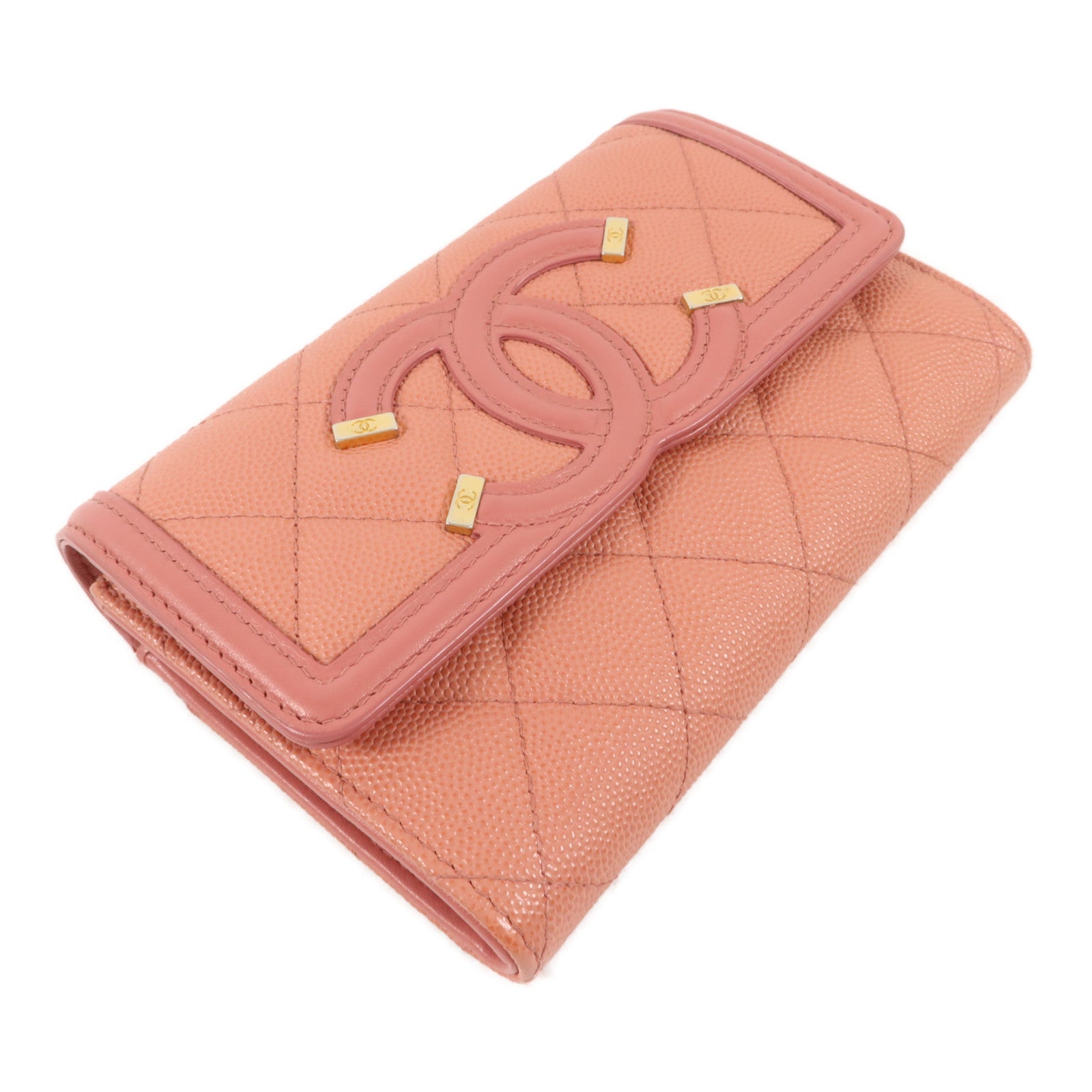CHANEL 牛皮皮革CC Filigree Wallet錢包