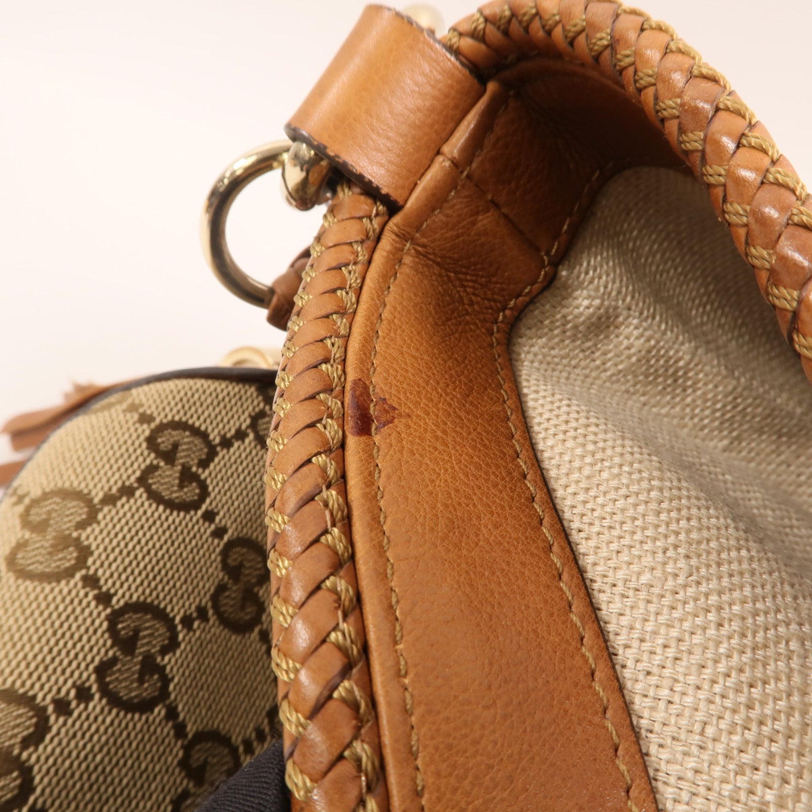 GUCCI 帆布Marrkech GG Hobo金扣肩背袋