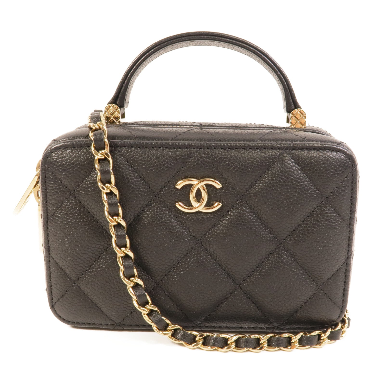 CHANEL 牛皮皮革Vanity Case手挽肩背兩用袋