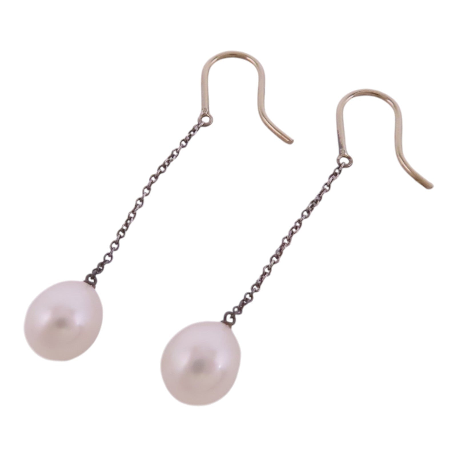 TIFFANY＆CO 925純銀Pearl Drop Earring珍珠耳環