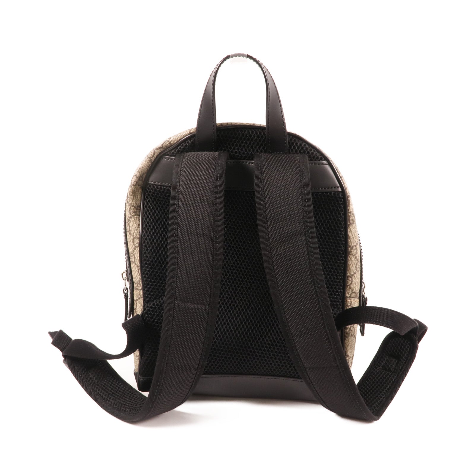 GUCCI 塗層帆布GG Supreme Backpack銀扣背包