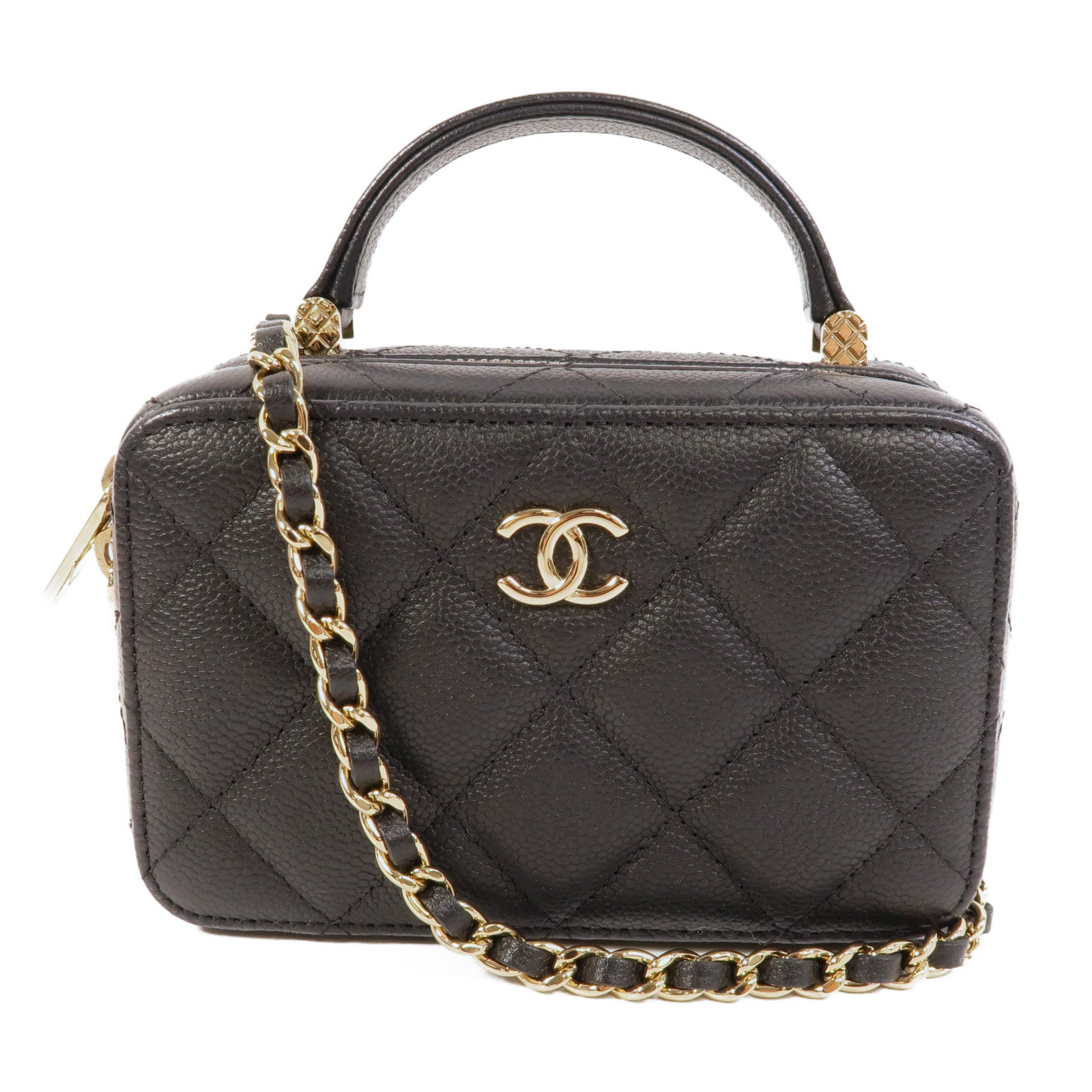 CHANEL 牛皮皮革Vanity Case手挽肩背兩用袋