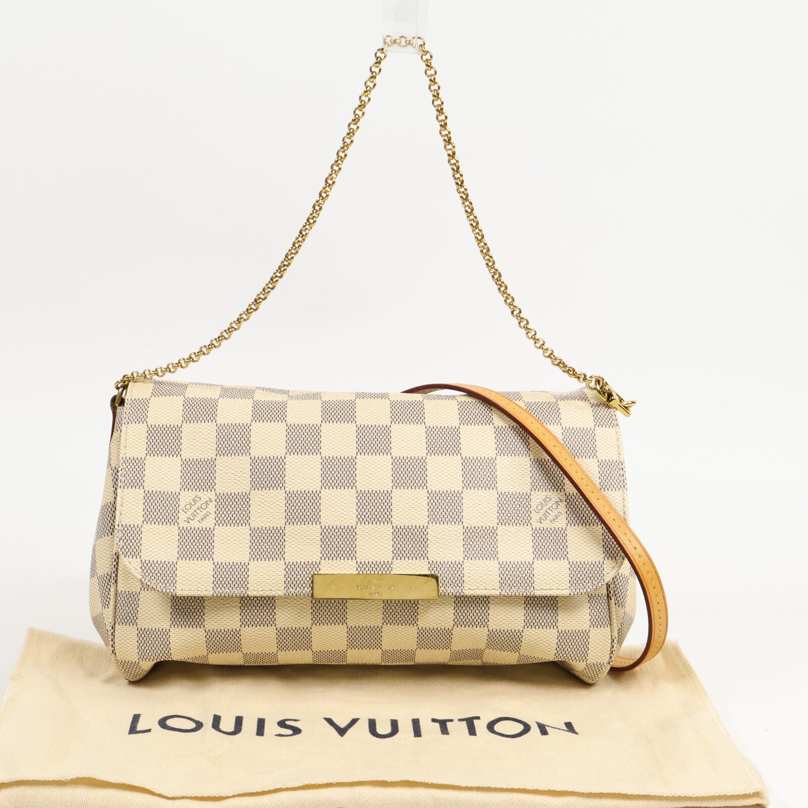 LOUIS VUITTON Damier Azur Favorite MM手挽肩背兩用袋
