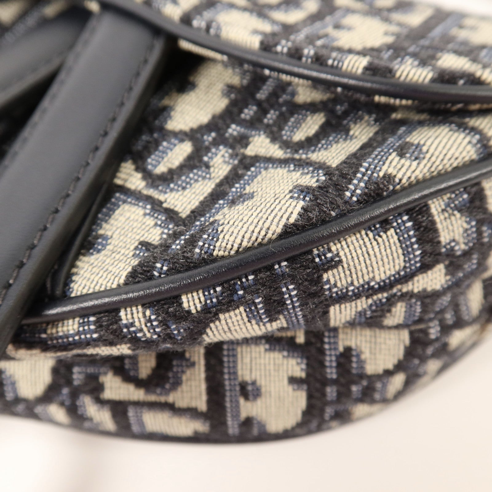 Dior Oblique帆布Mini Saddle金扣手挽袋