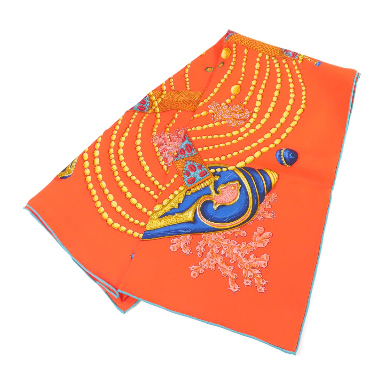 HERMES 絲質90x90 Scarf絲巾橙色/彩色