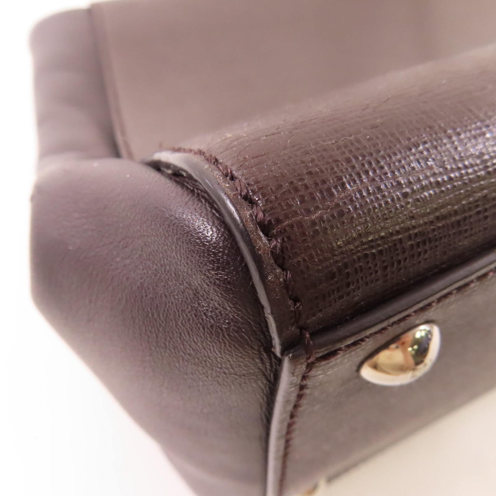 FENDI 牛皮皮革2 Jours Bag銀扣肩背袋