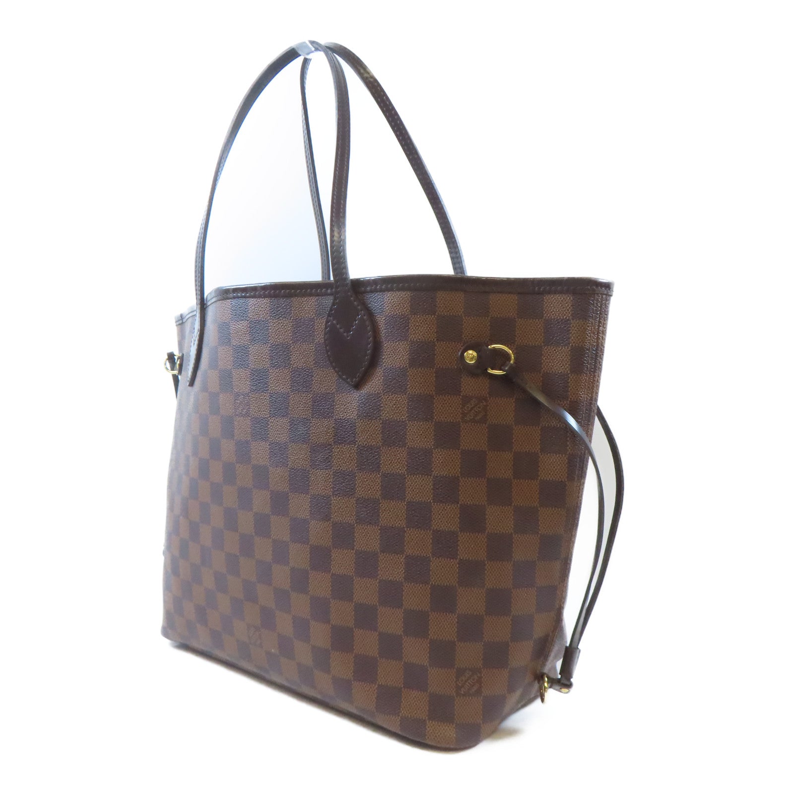 LOUIS VUITTON Damier Neverfull MM金扣肩背袋/手挽袋啡色