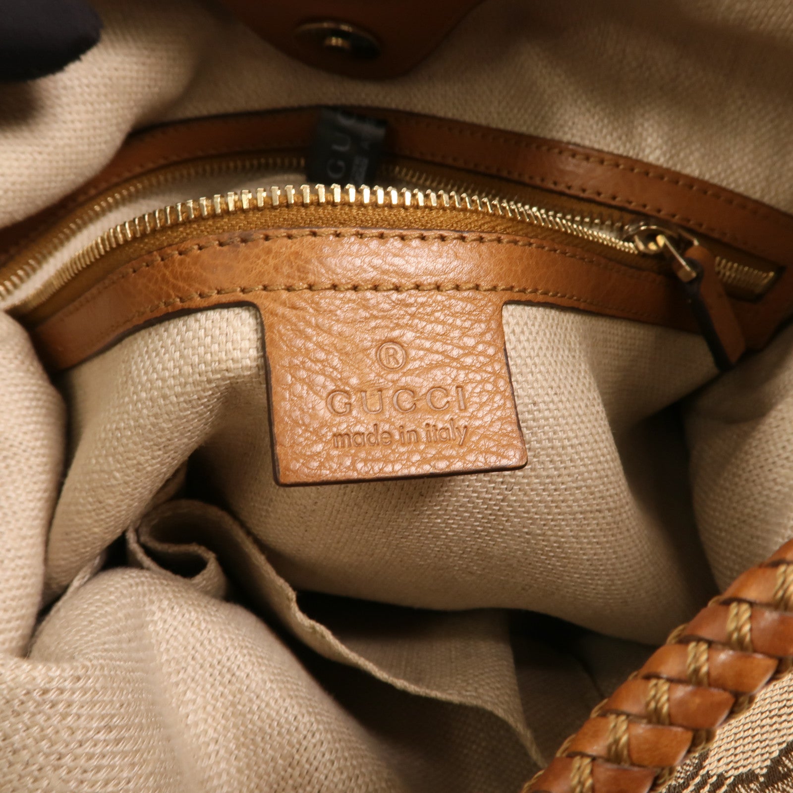 GUCCI 帆布Marrkech GG Hobo金扣肩背袋