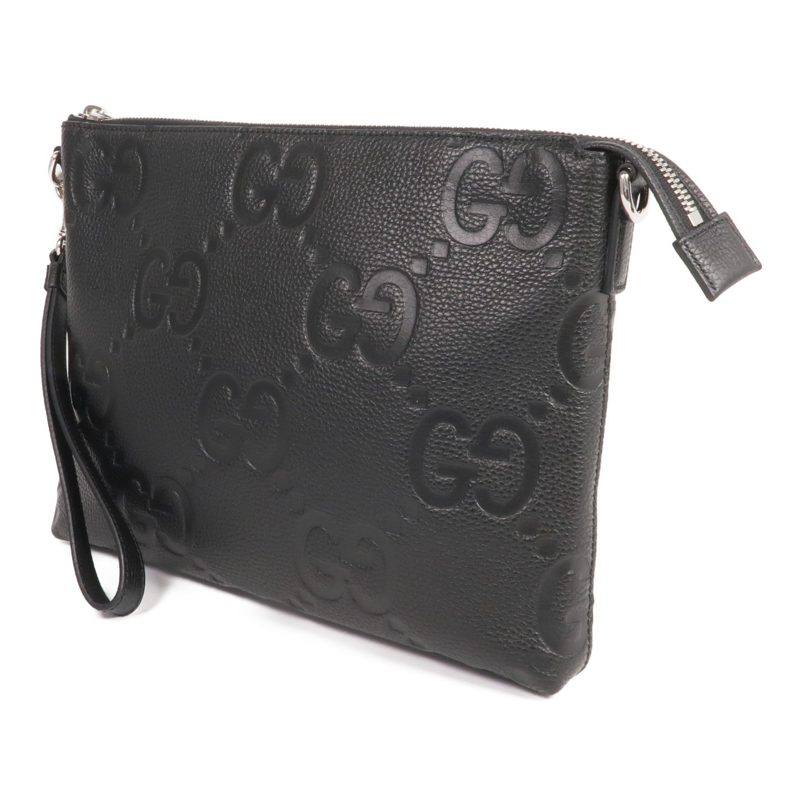 GUCCI 牛皮皮革GG Jumbo Medium Crossbody Bag銀扣肩背袋
