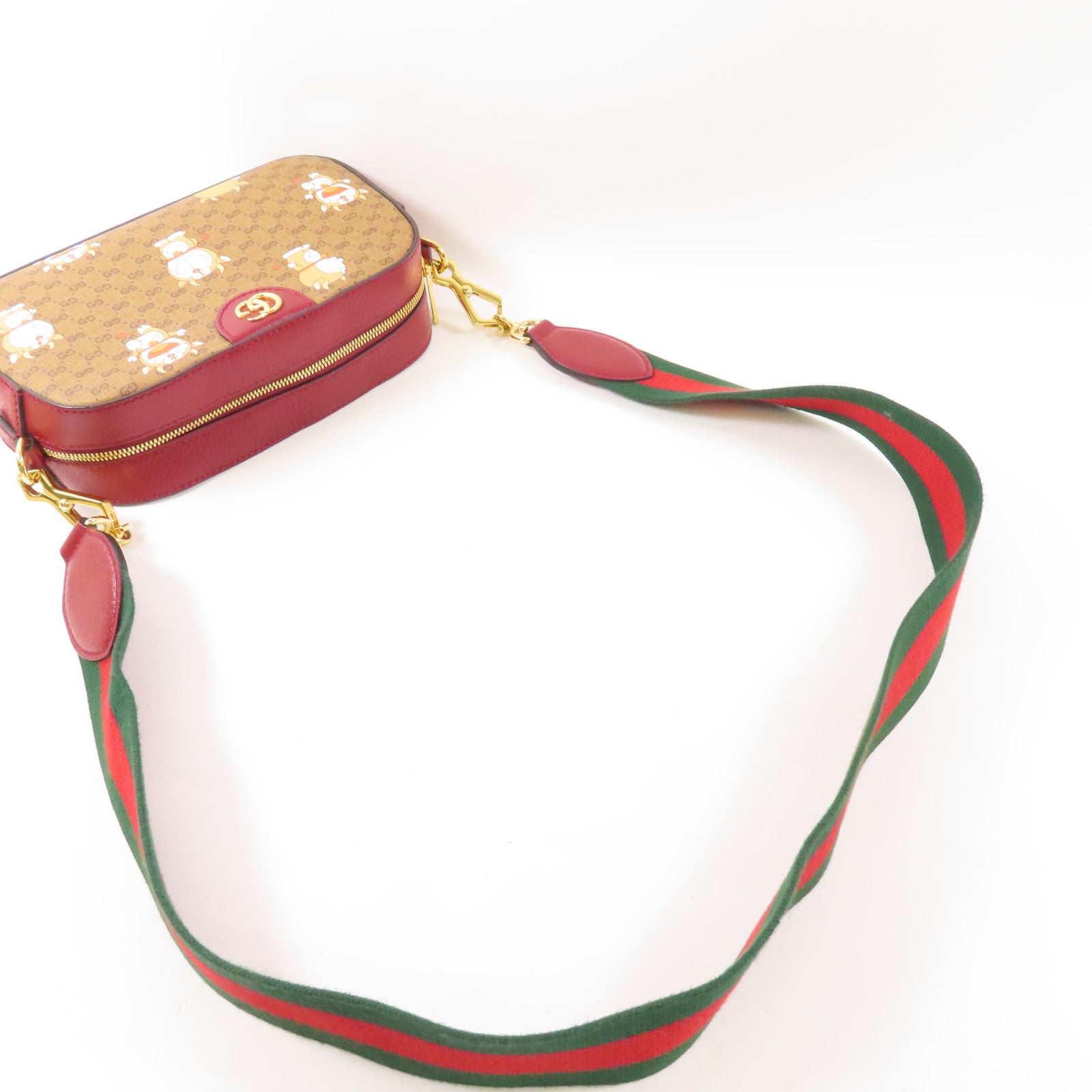 GUCCI 塗層帆布GG Supreme金扣肩背袋