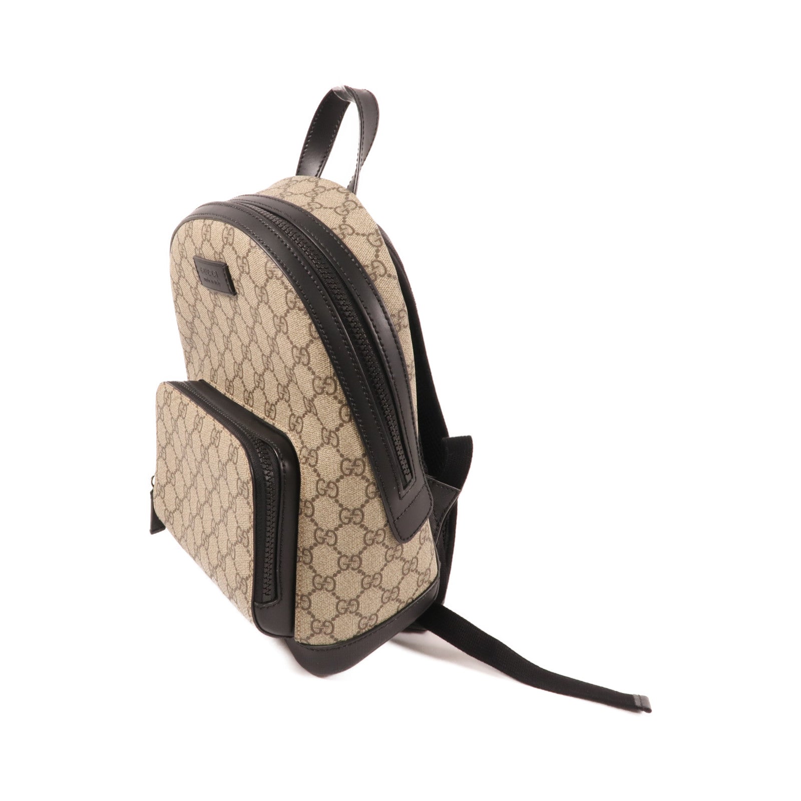 GUCCI 塗層帆布GG Supreme Backpack銀扣背包