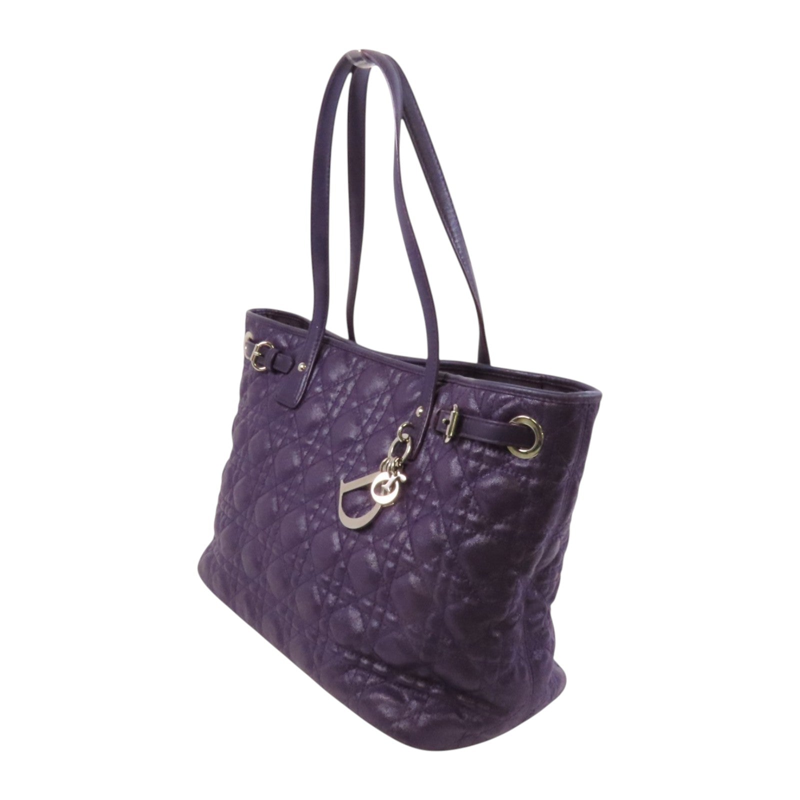 Dior 牛皮皮革Tote Bag銀扣肩背袋