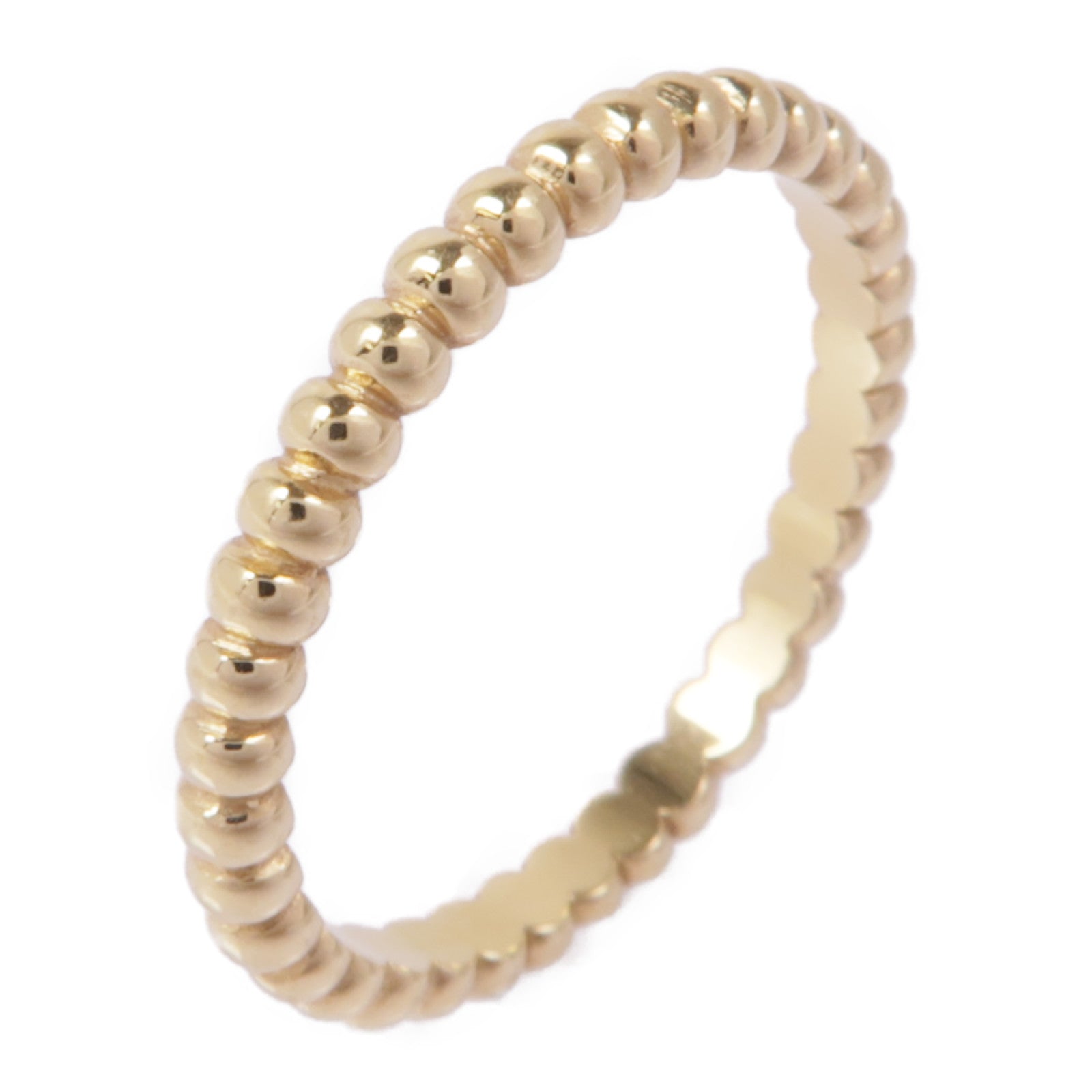 Van Cleef & Arpels 18K黃金Perlee Pearls of Gold Ring戒指#51/US#5.5