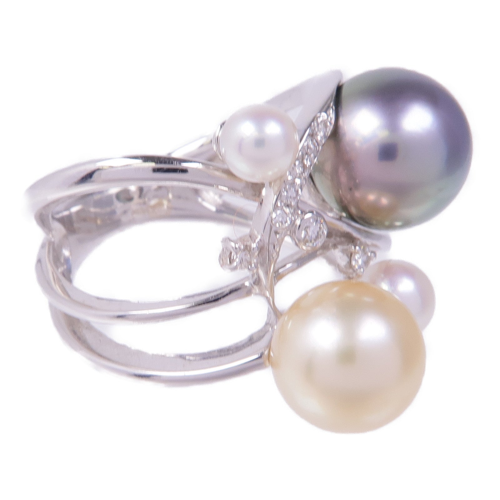 JEWELRY 18K白金Pearl Diamond Ring珍珠/鑽石戒指US#5.75