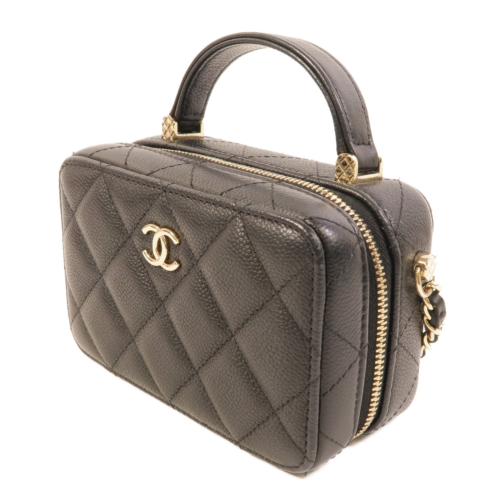 CHANEL 牛皮皮革Vanity Case手挽肩背兩用袋